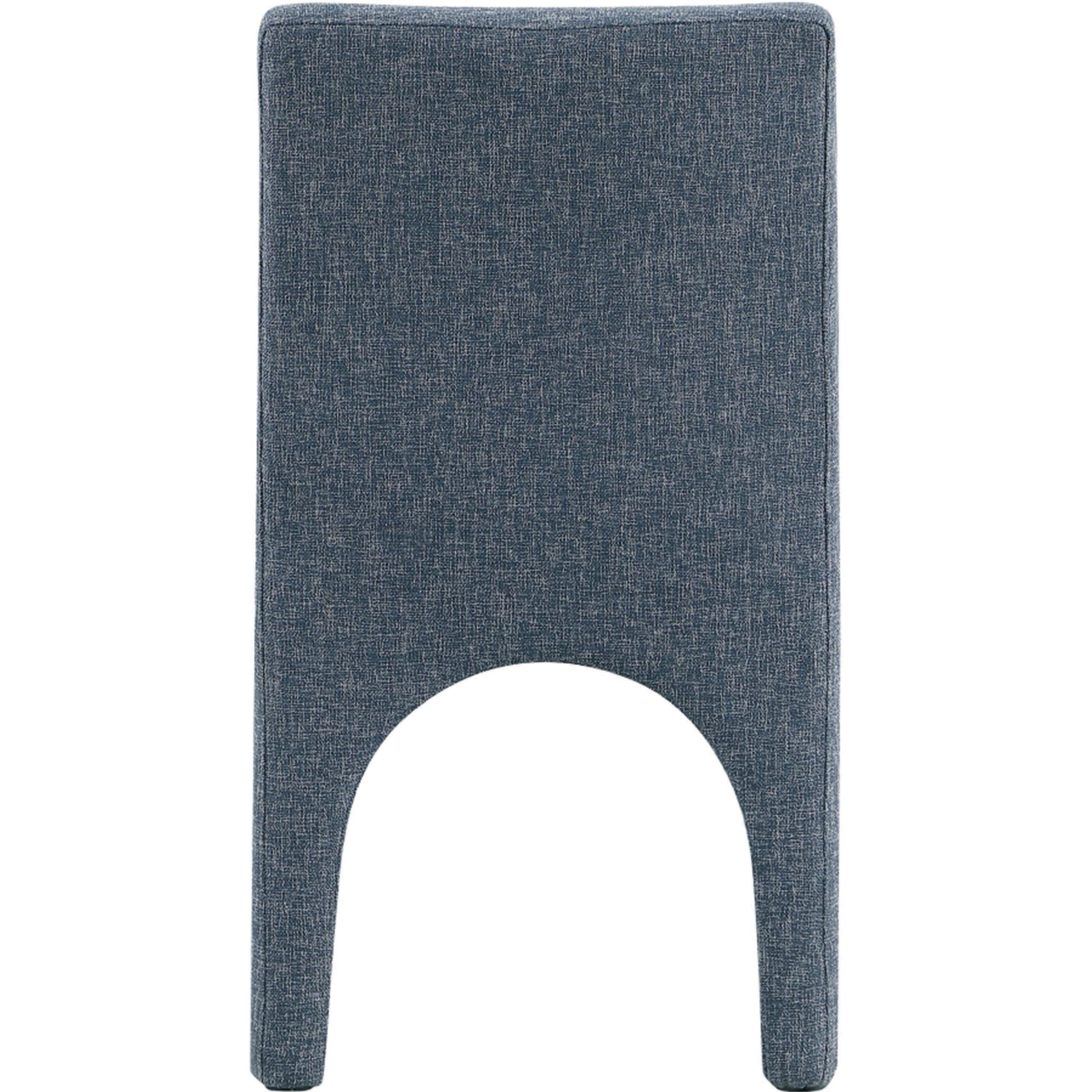 Meridian Gramercy Blue Linen Textured Fabric Dining Chair