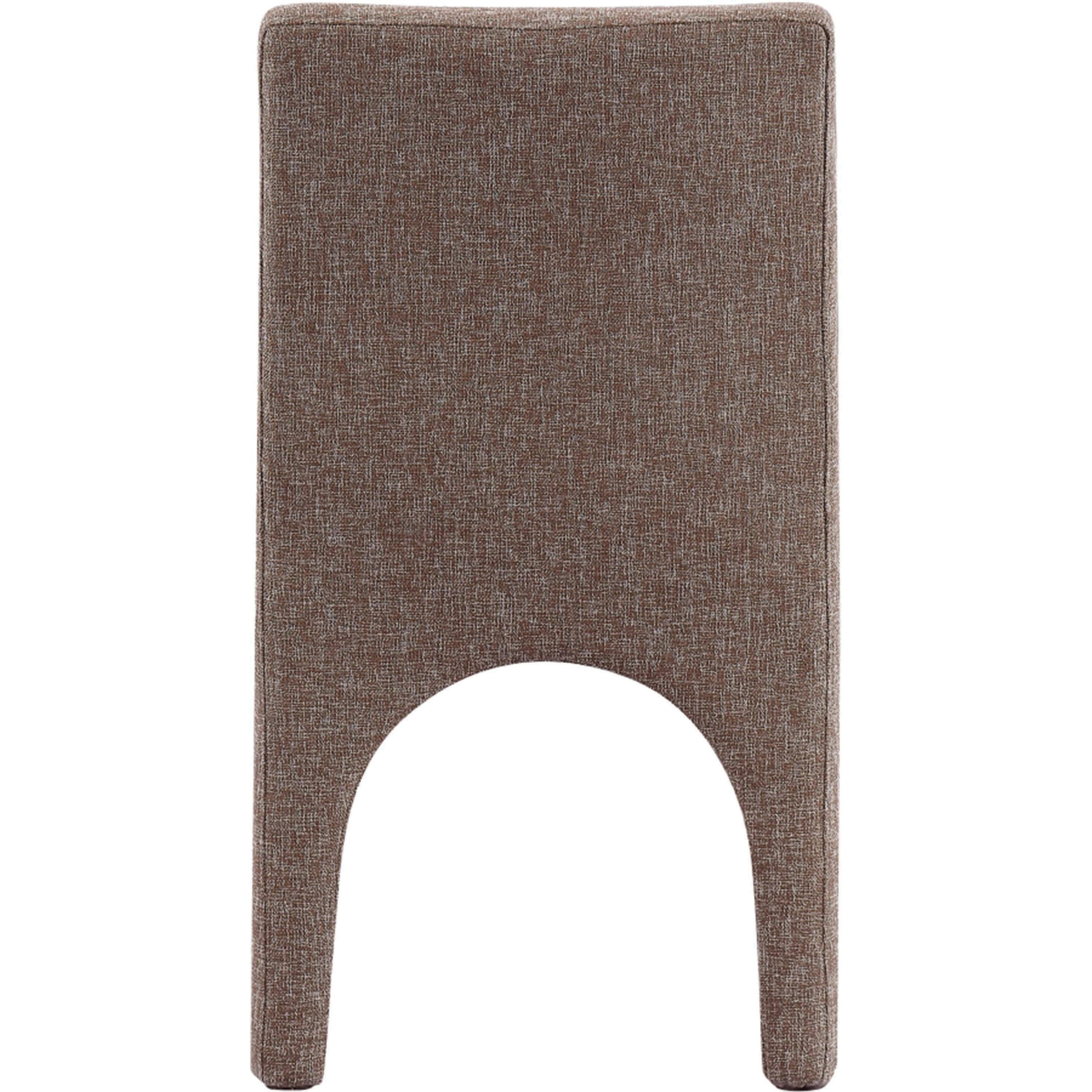 Meridian Gramercy Brown Linen Textured Fabric Dining Chair