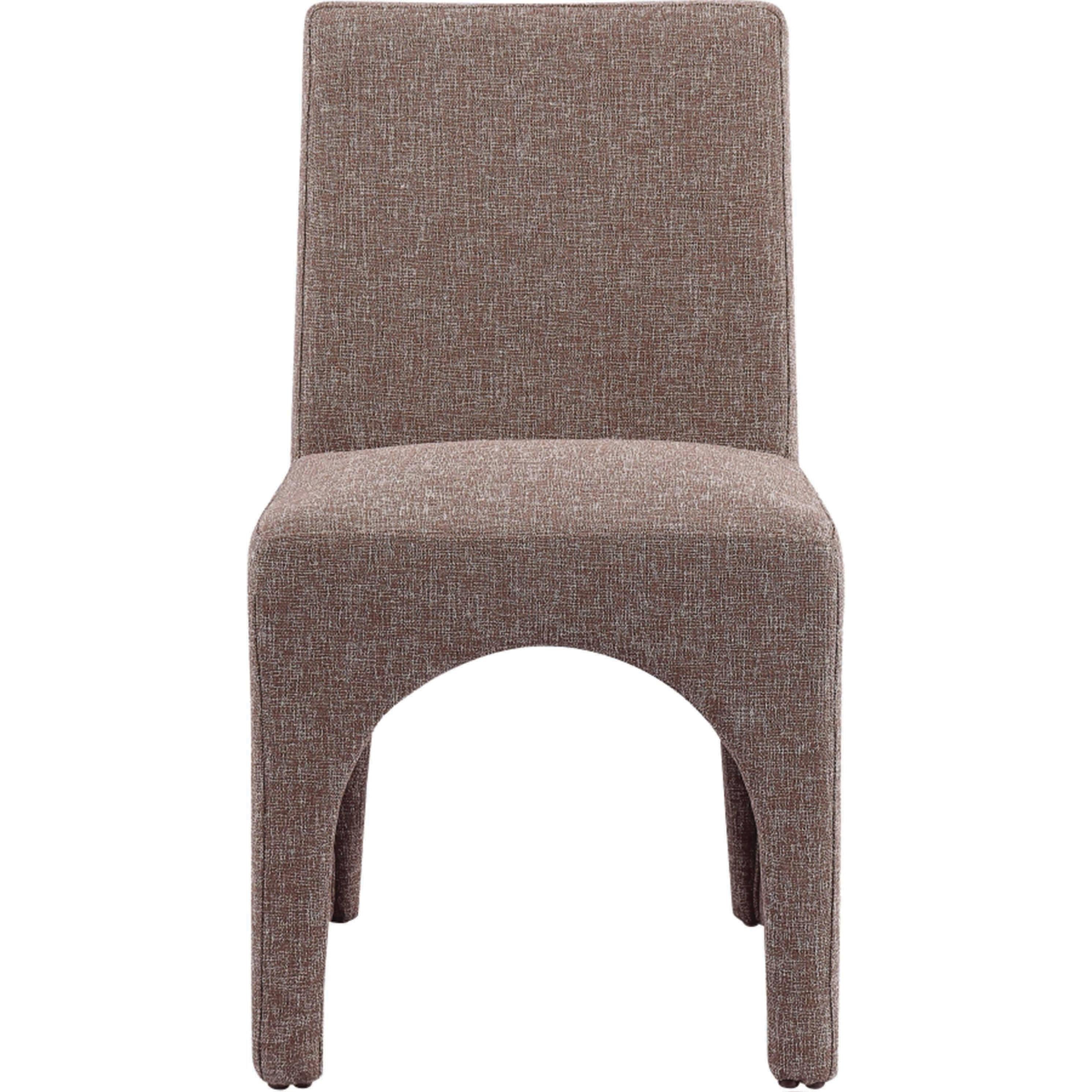 Meridian Gramercy Brown Linen Textured Fabric Dining Chair