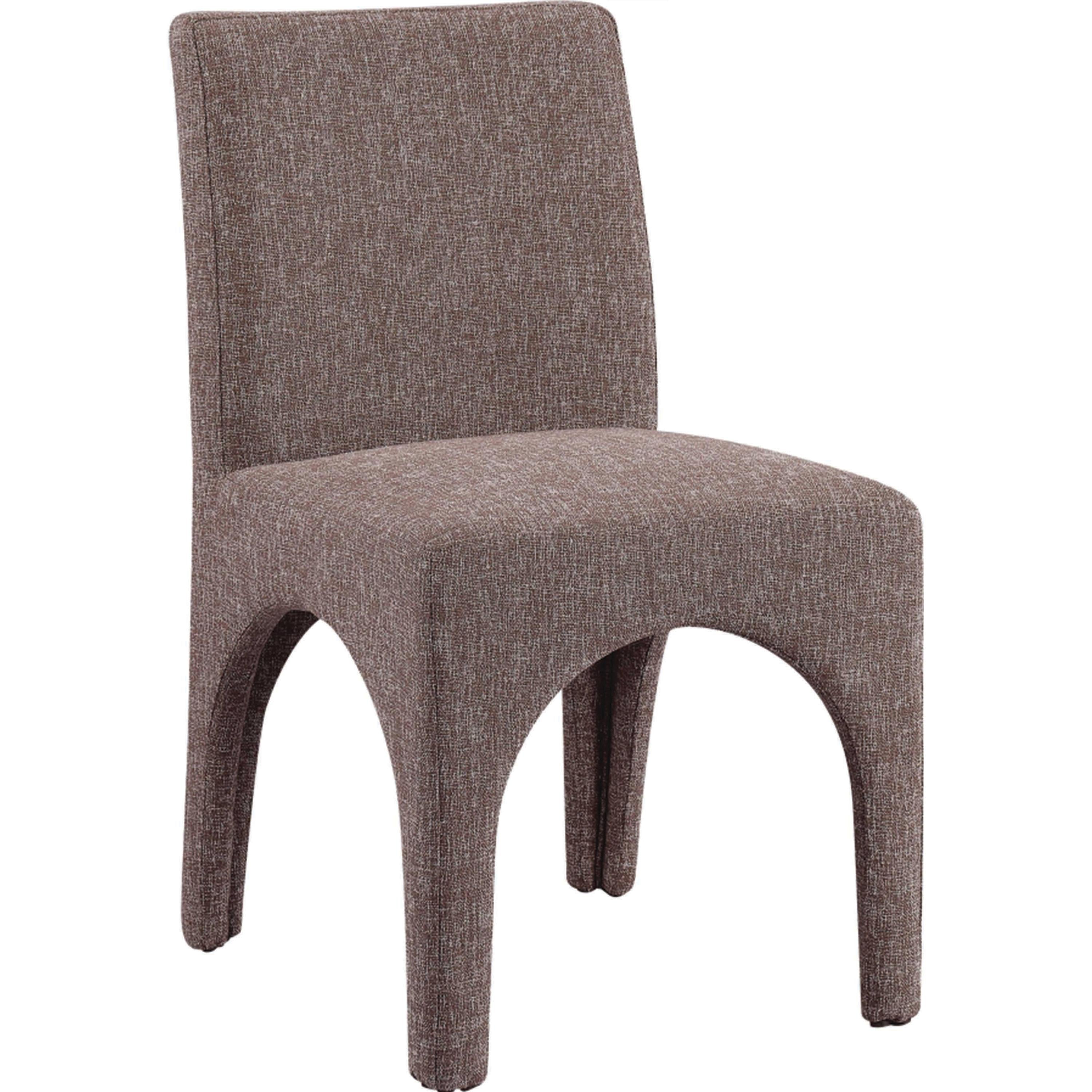 Meridian Gramercy Brown Linen Textured Fabric Dining Chair