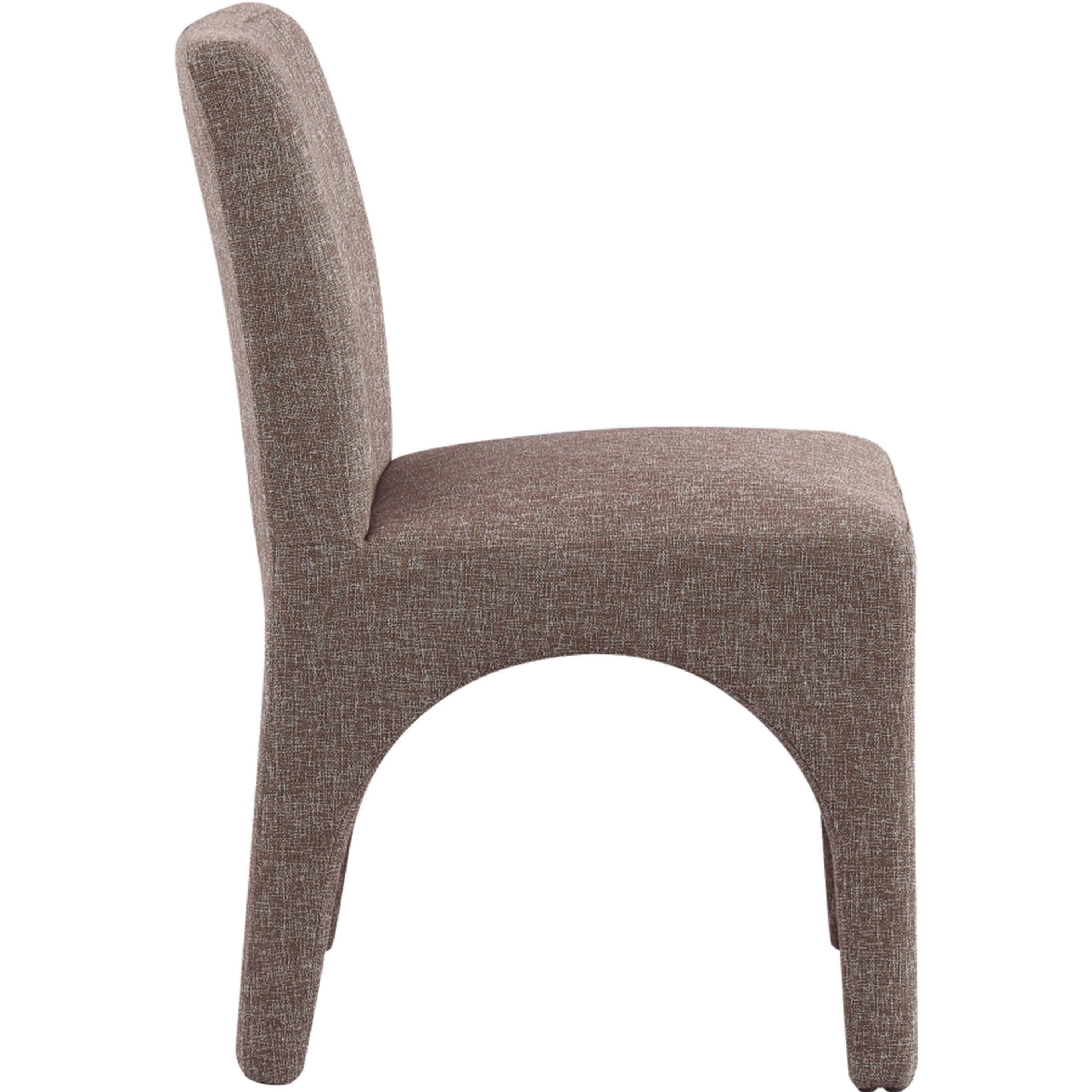 Meridian Gramercy Brown Linen Textured Fabric Dining Chair