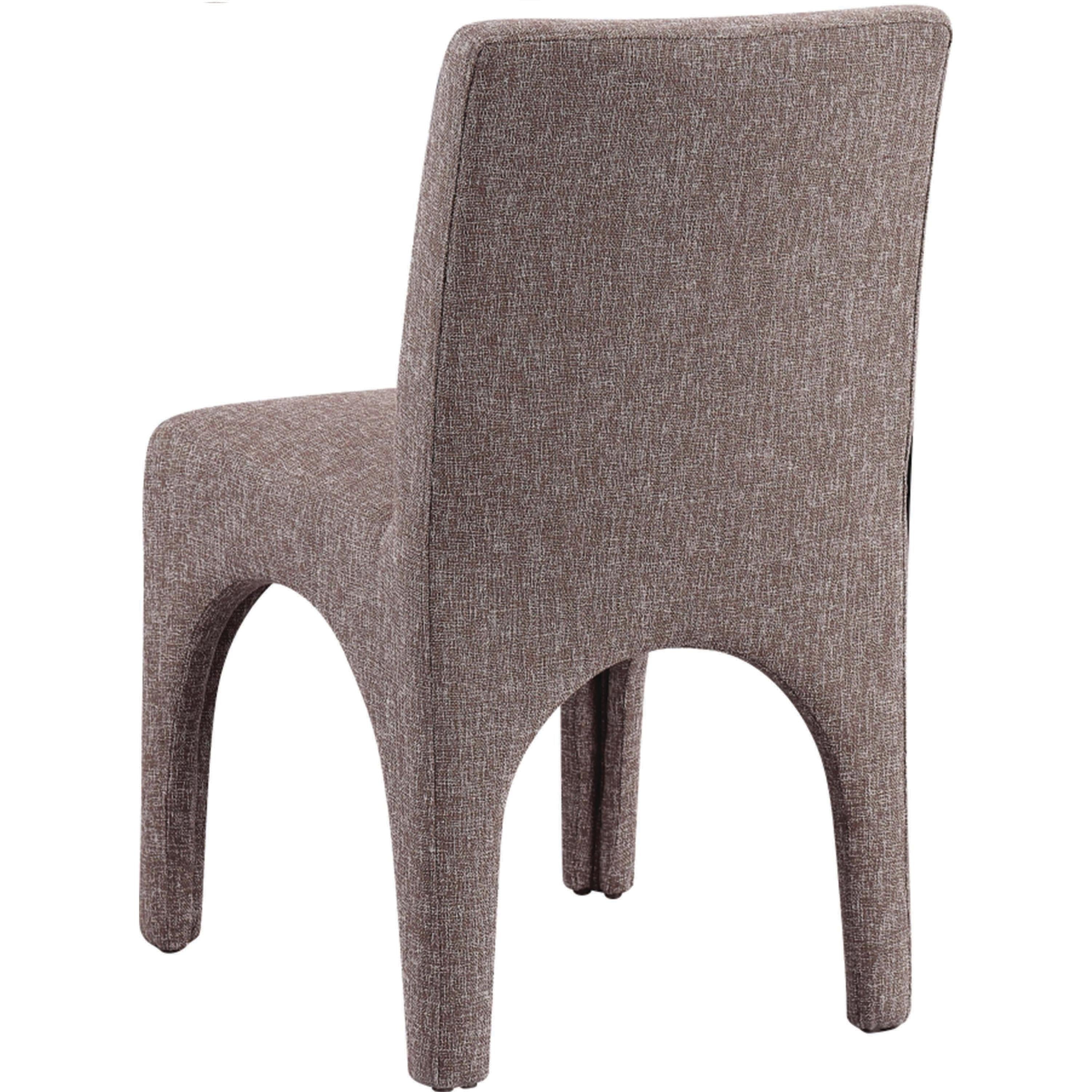 Meridian Gramercy Brown Linen Textured Fabric Dining Chair