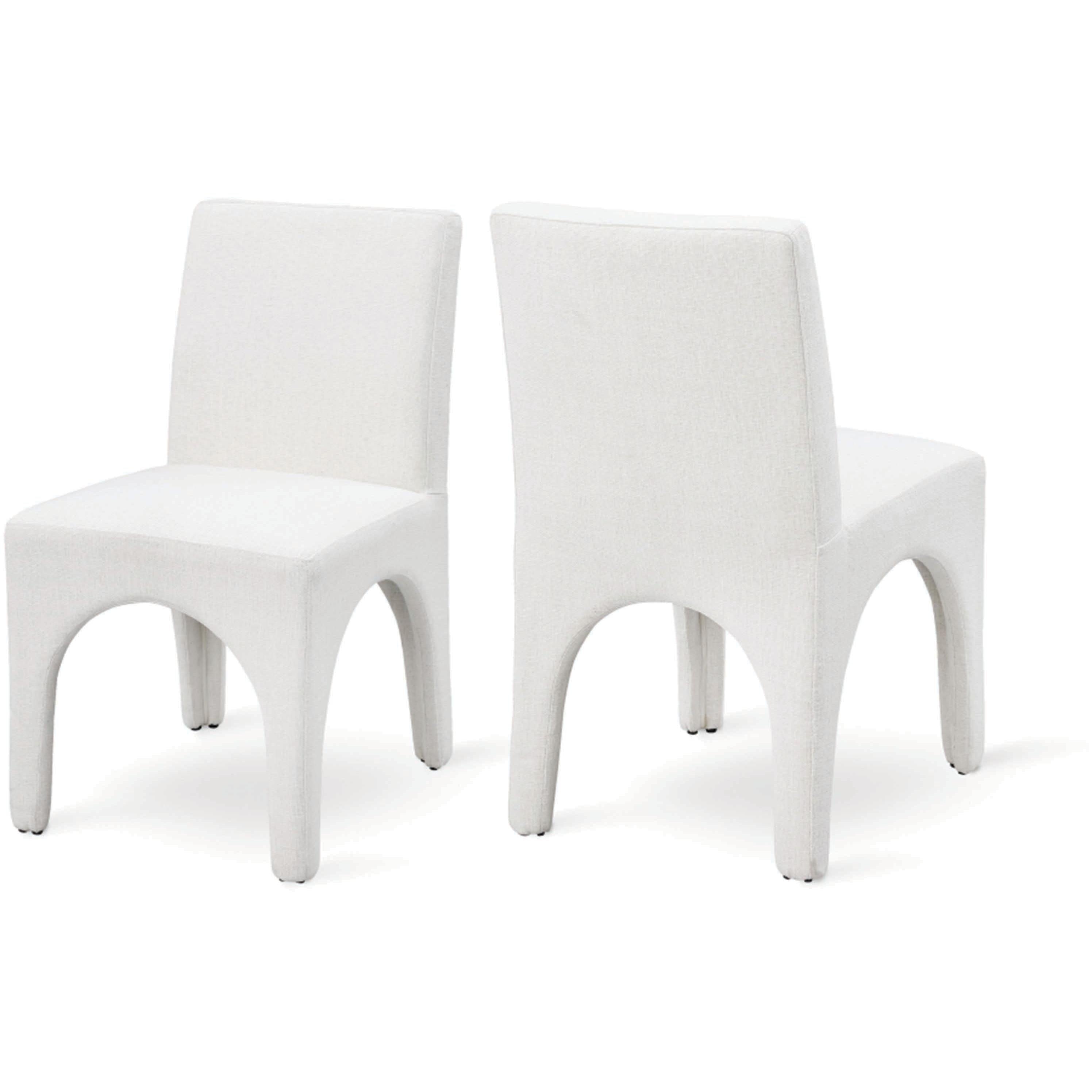 Meridian Gramercy Cream Linen Textured Fabric Dining Chair