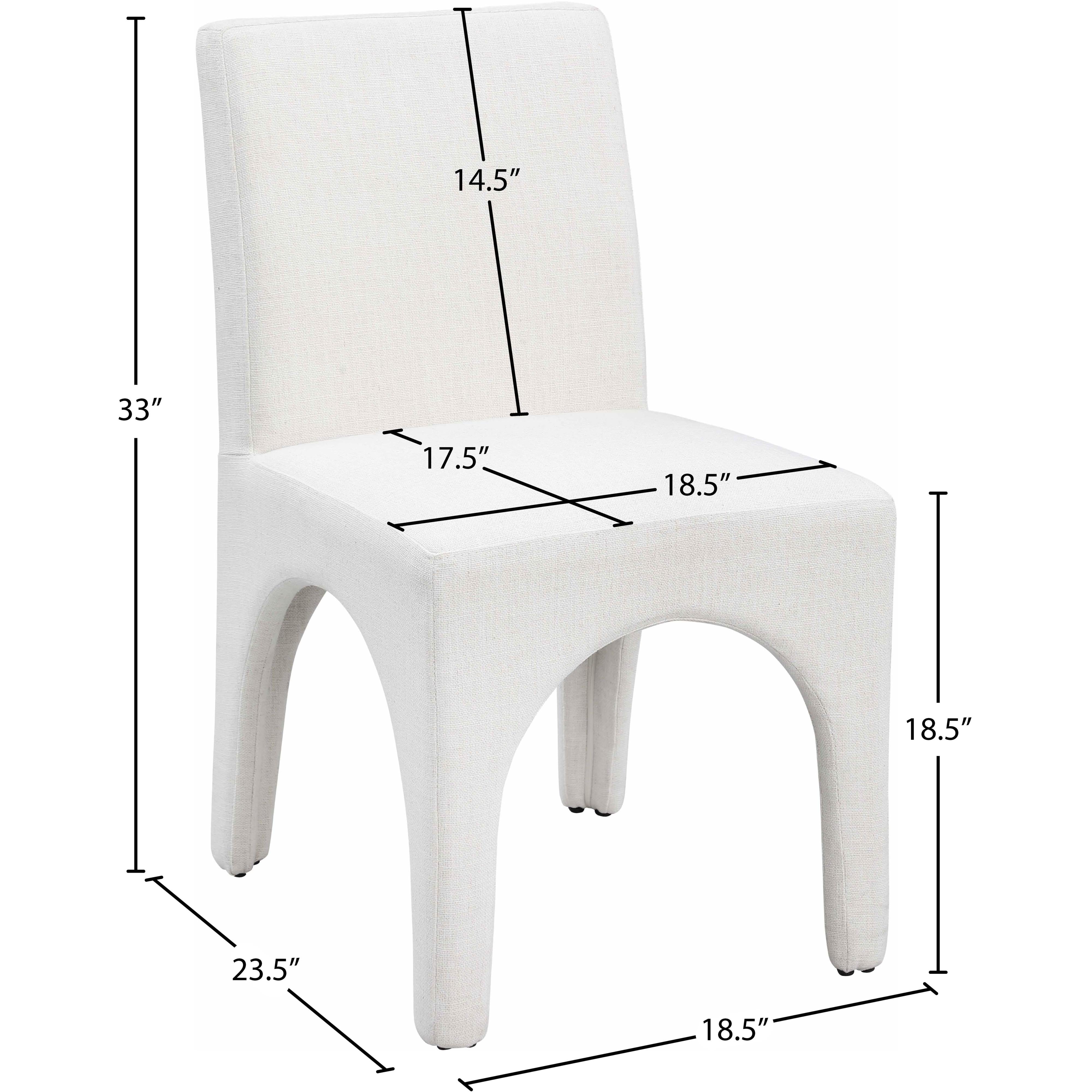 Meridian Gramercy Cream Linen Textured Fabric Dining Chair