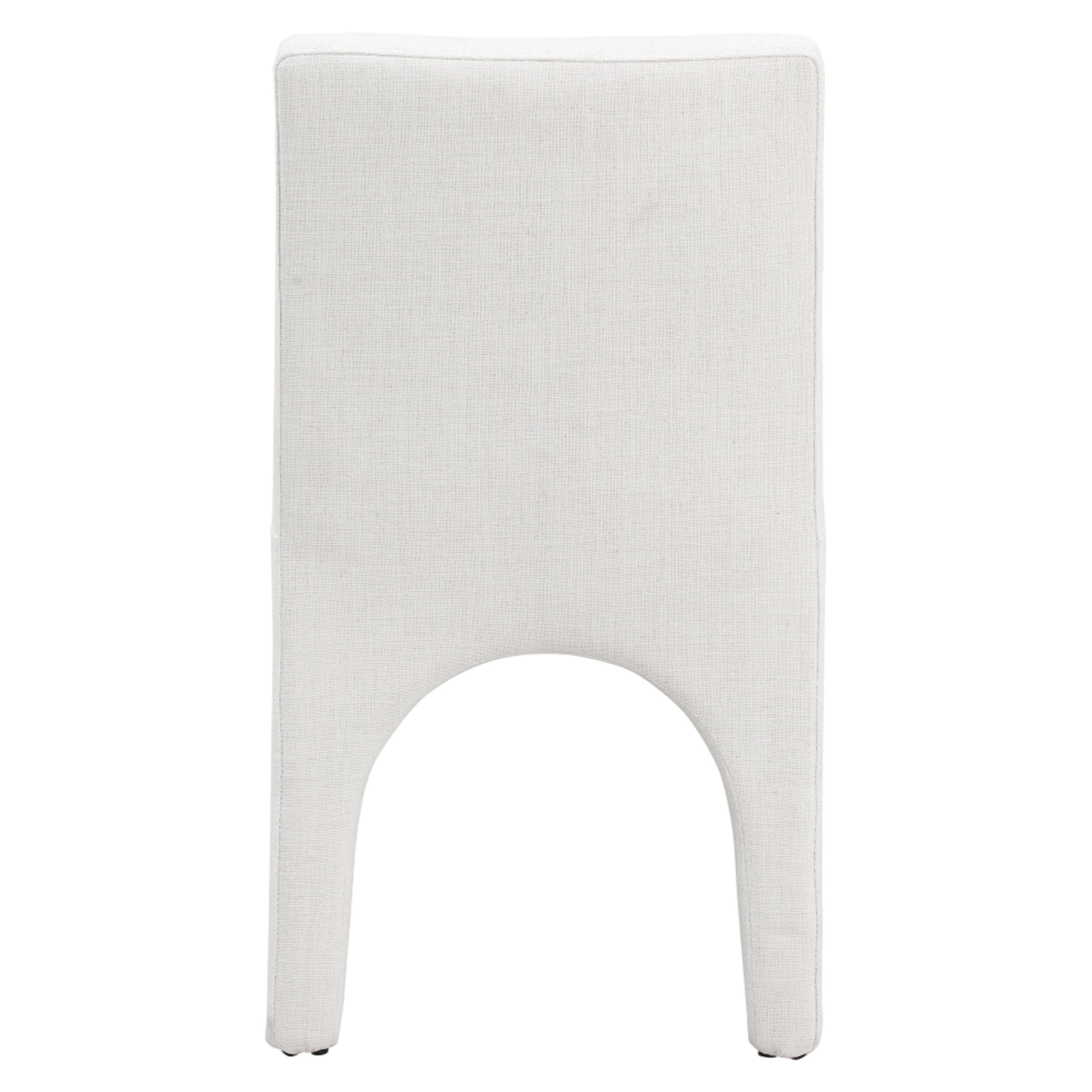 Meridian Gramercy Cream Linen Textured Fabric Dining Chair