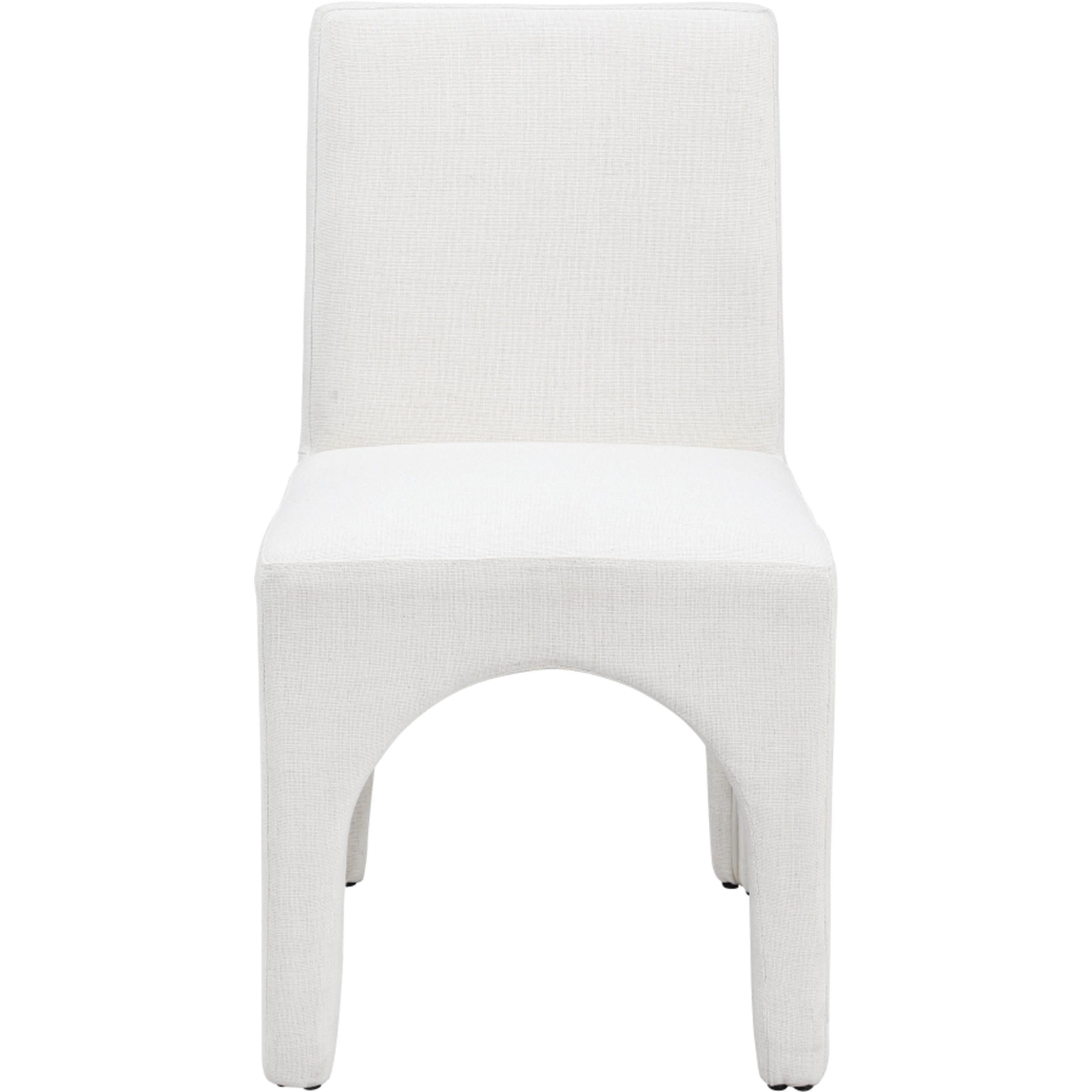 Meridian Gramercy Cream Linen Textured Fabric Dining Chair