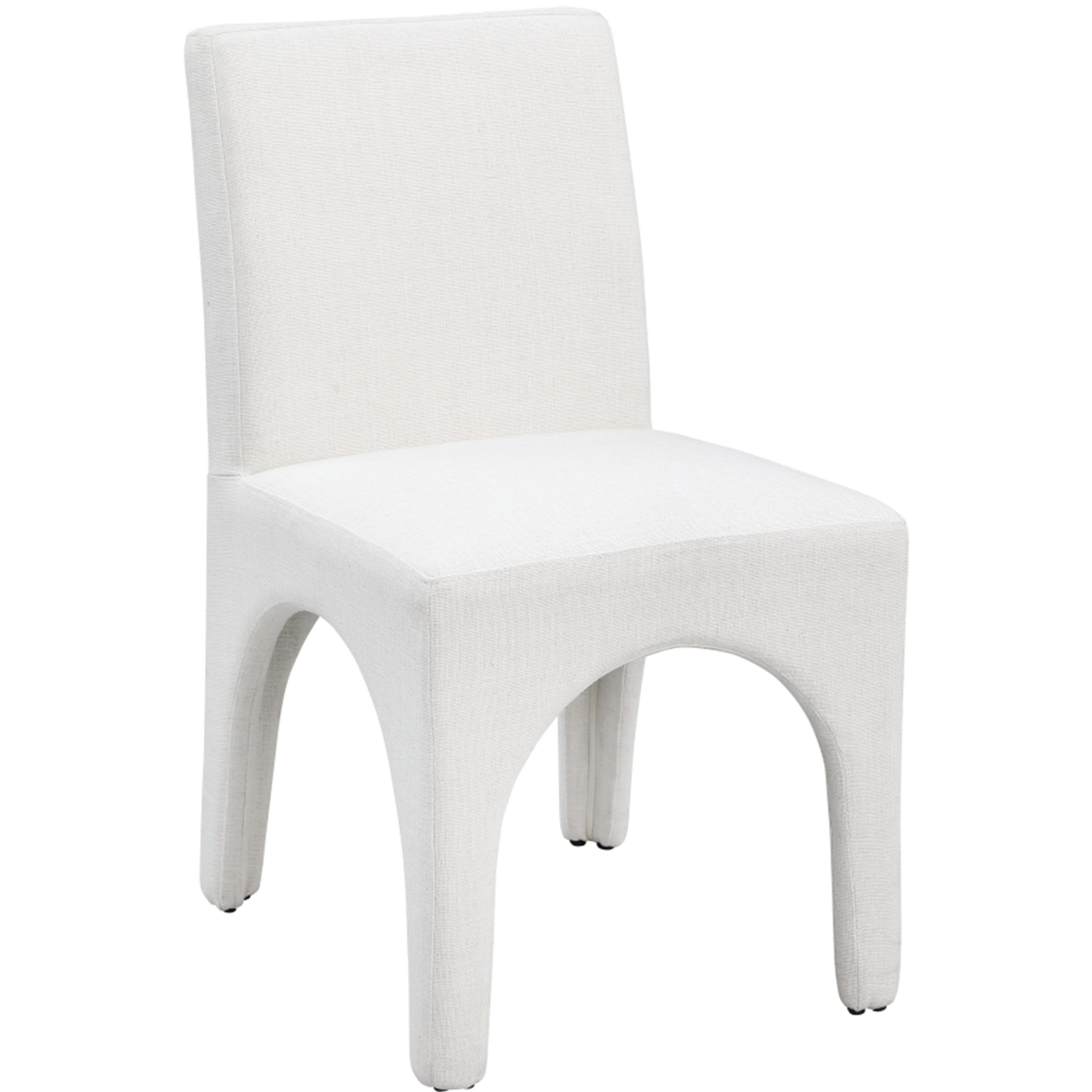 Meridian Gramercy Cream Linen Textured Fabric Dining Chair