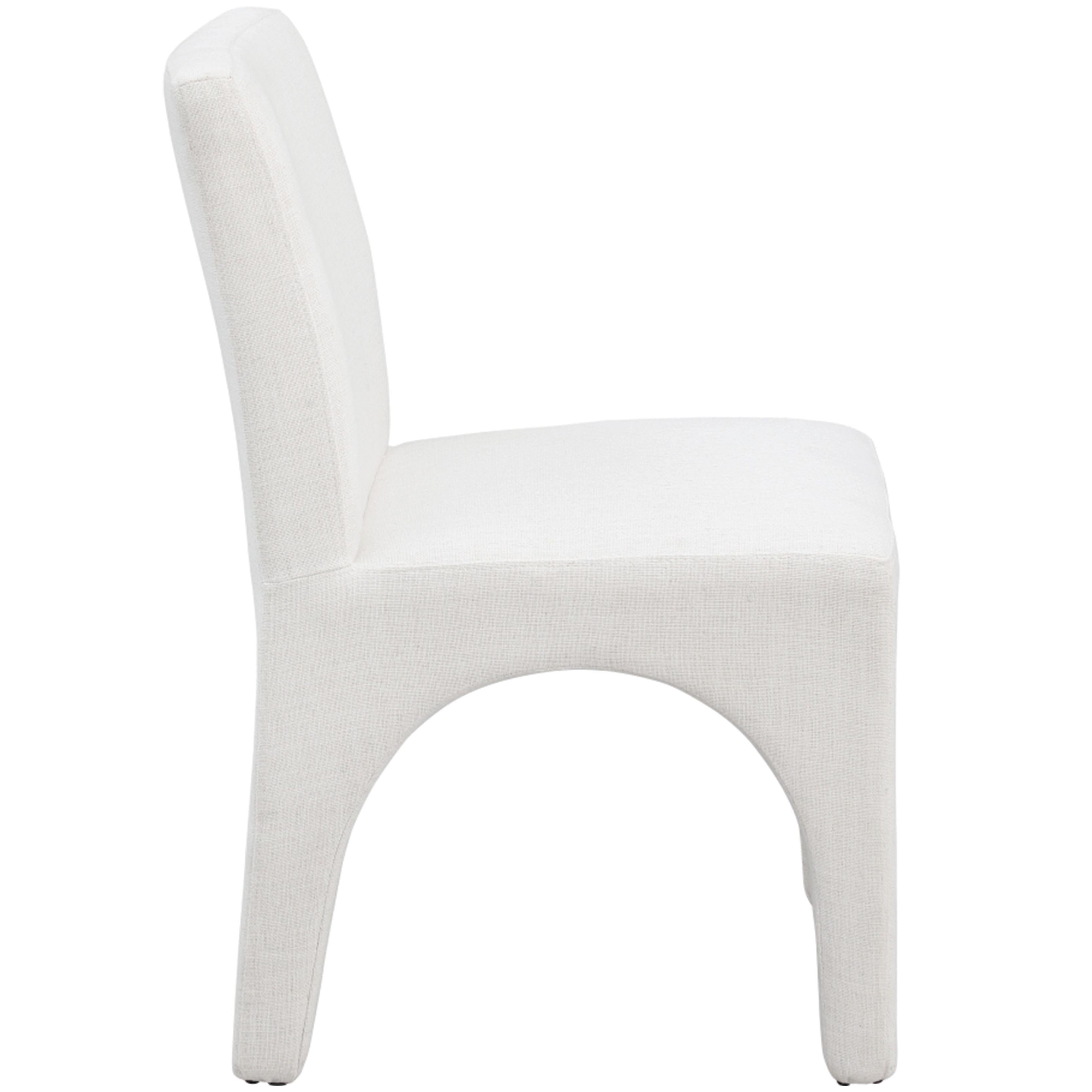 Meridian Gramercy Cream Linen Textured Fabric Dining Chair