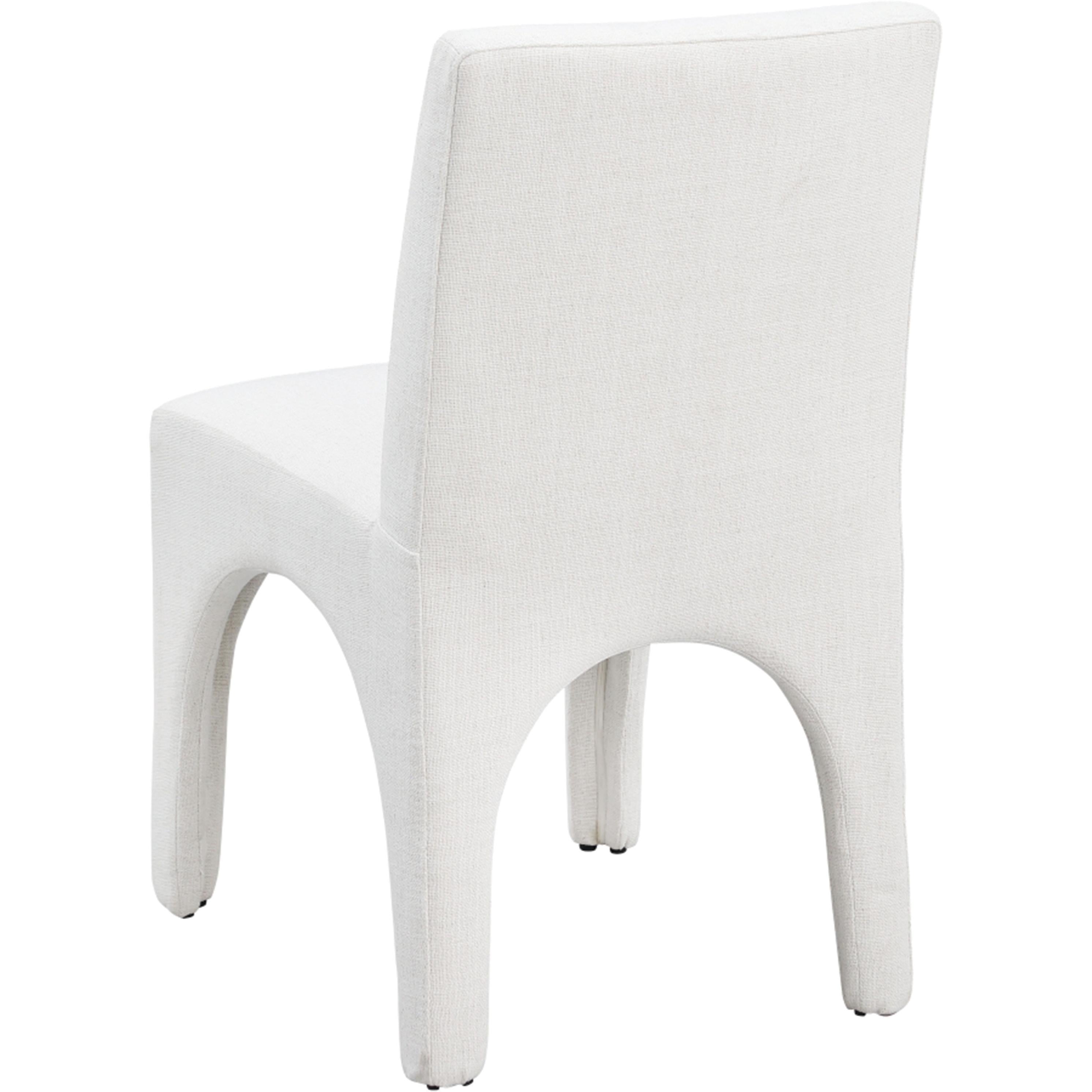 Meridian Gramercy Cream Linen Textured Fabric Dining Chair