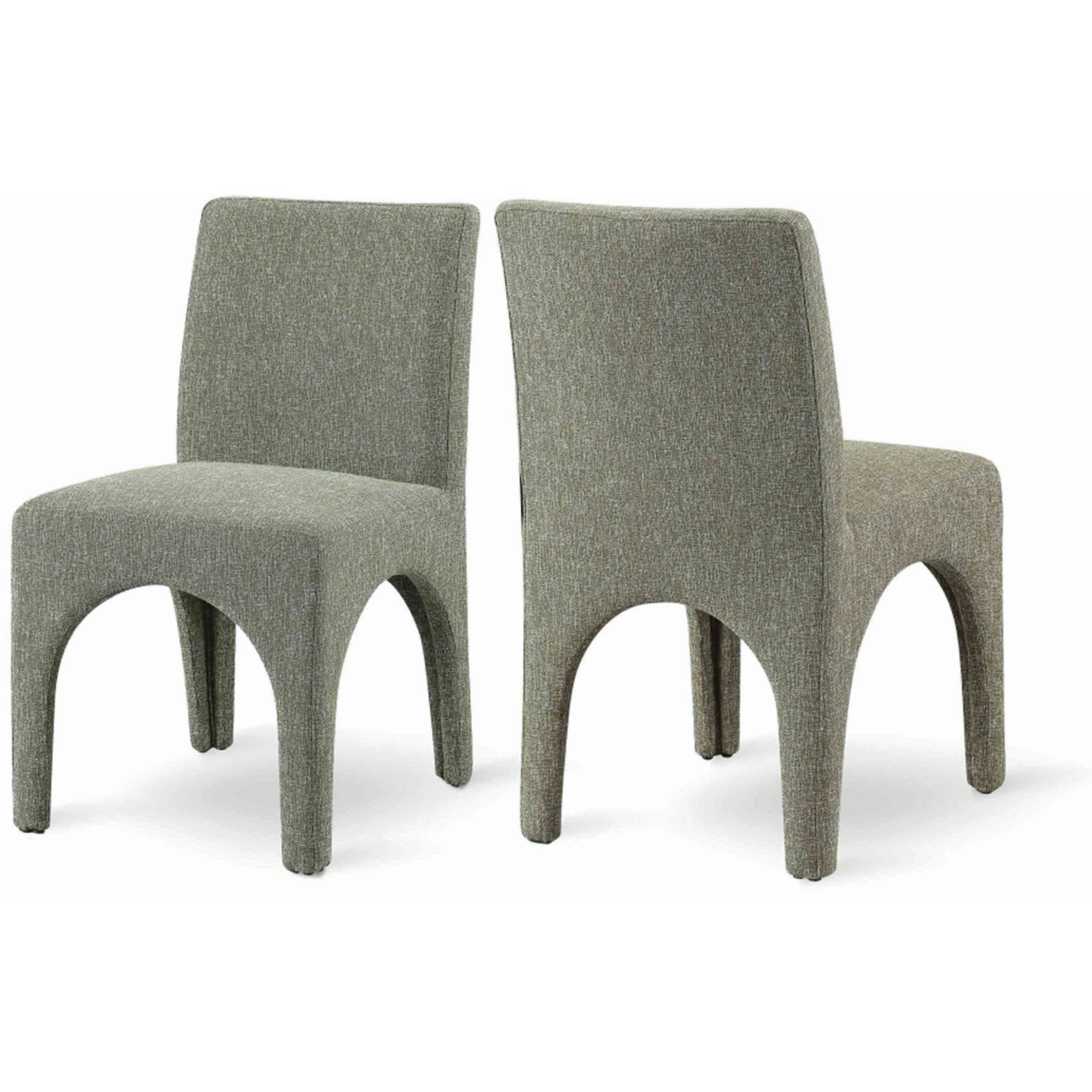 Meridian Gramercy Green Linen Textured Fabric Dining Chair