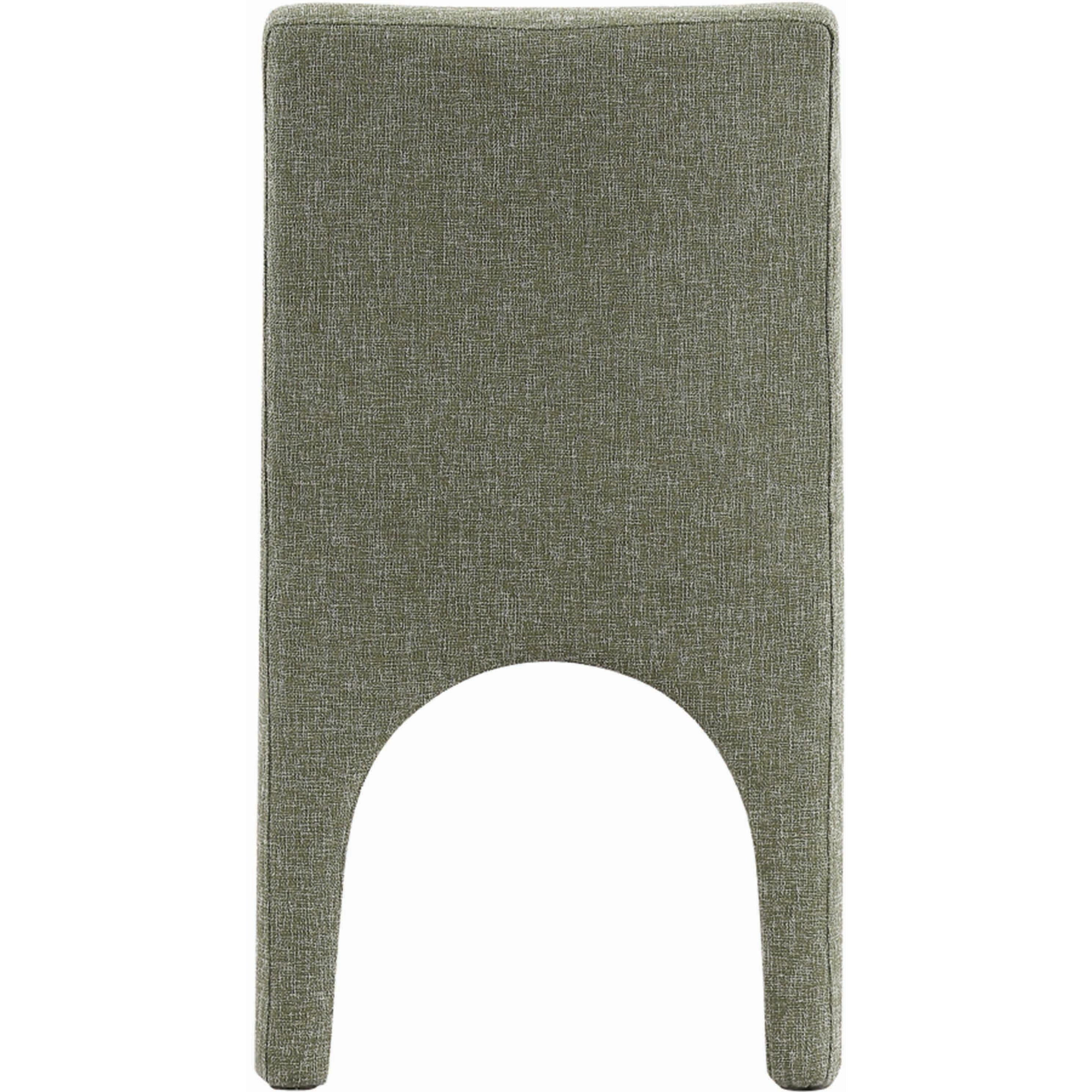 Meridian Gramercy Green Linen Textured Fabric Dining Chair