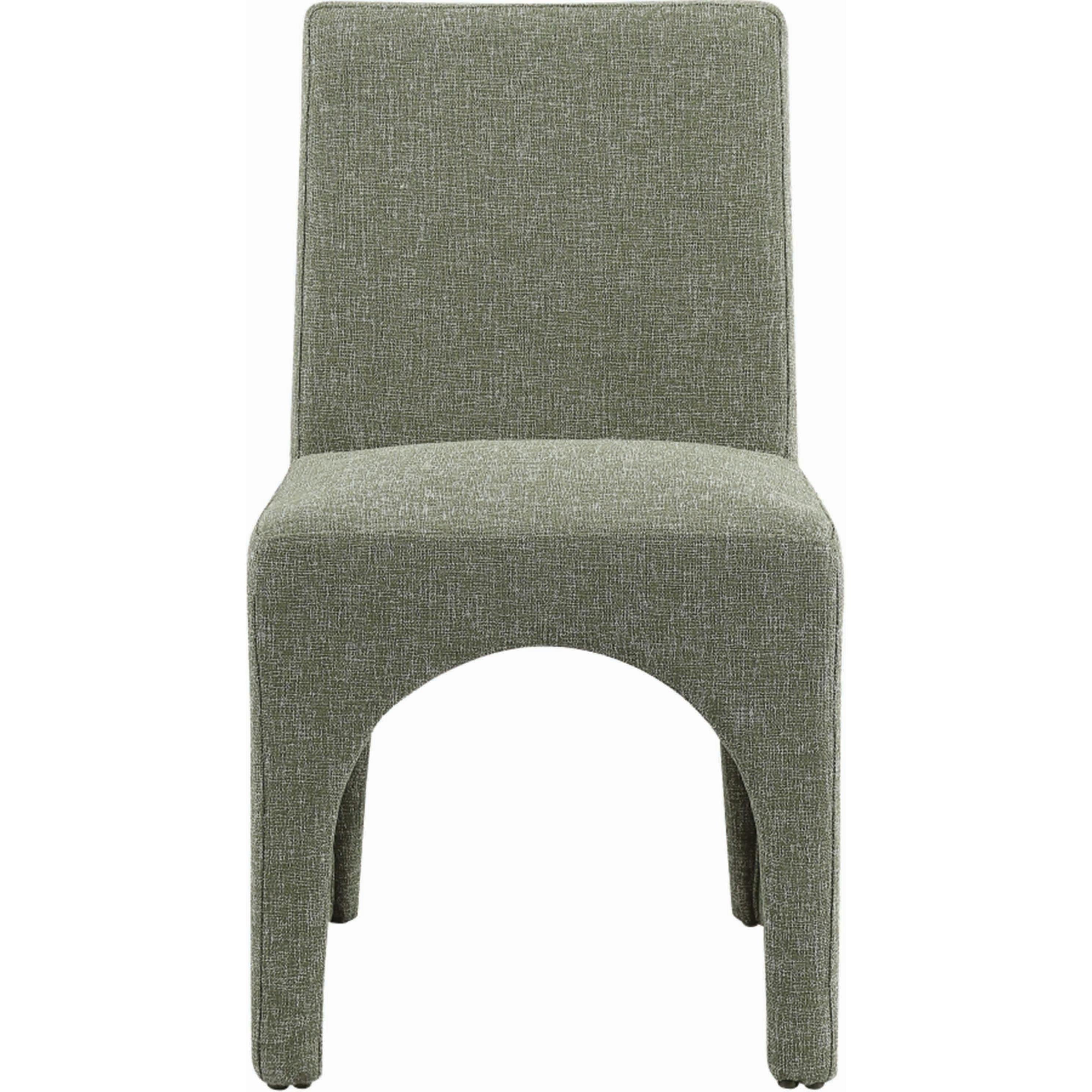 Meridian Gramercy Green Linen Textured Fabric Dining Chair
