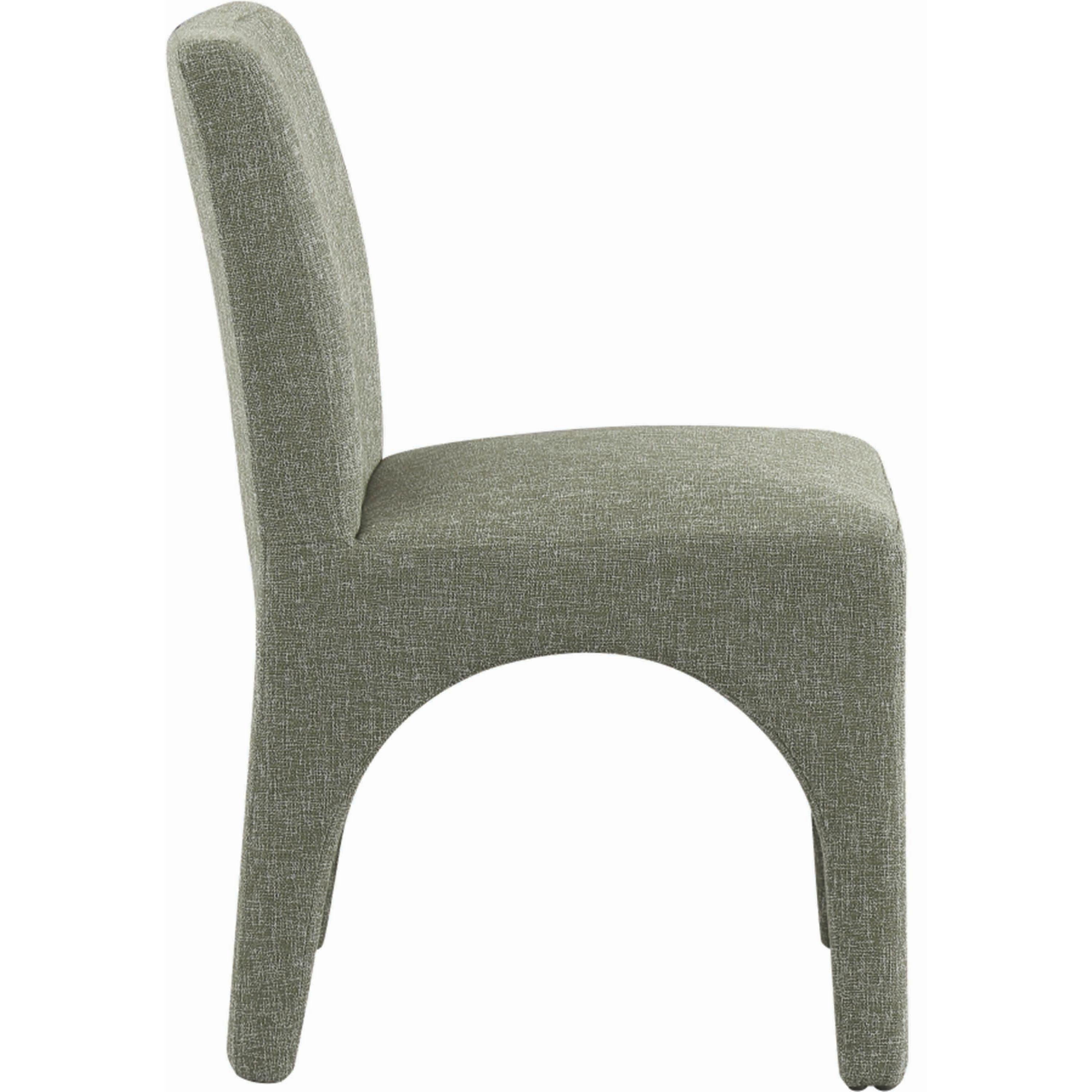 Meridian Gramercy Green Linen Textured Fabric Dining Chair