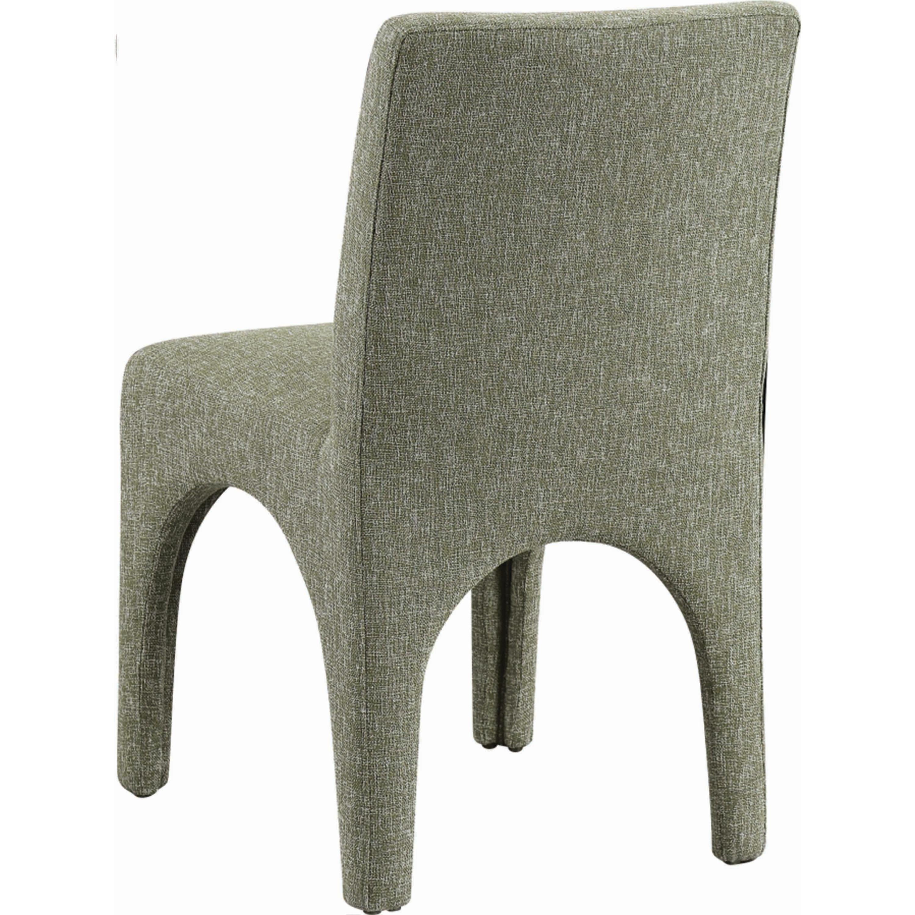 Meridian Gramercy Green Linen Textured Fabric Dining Chair