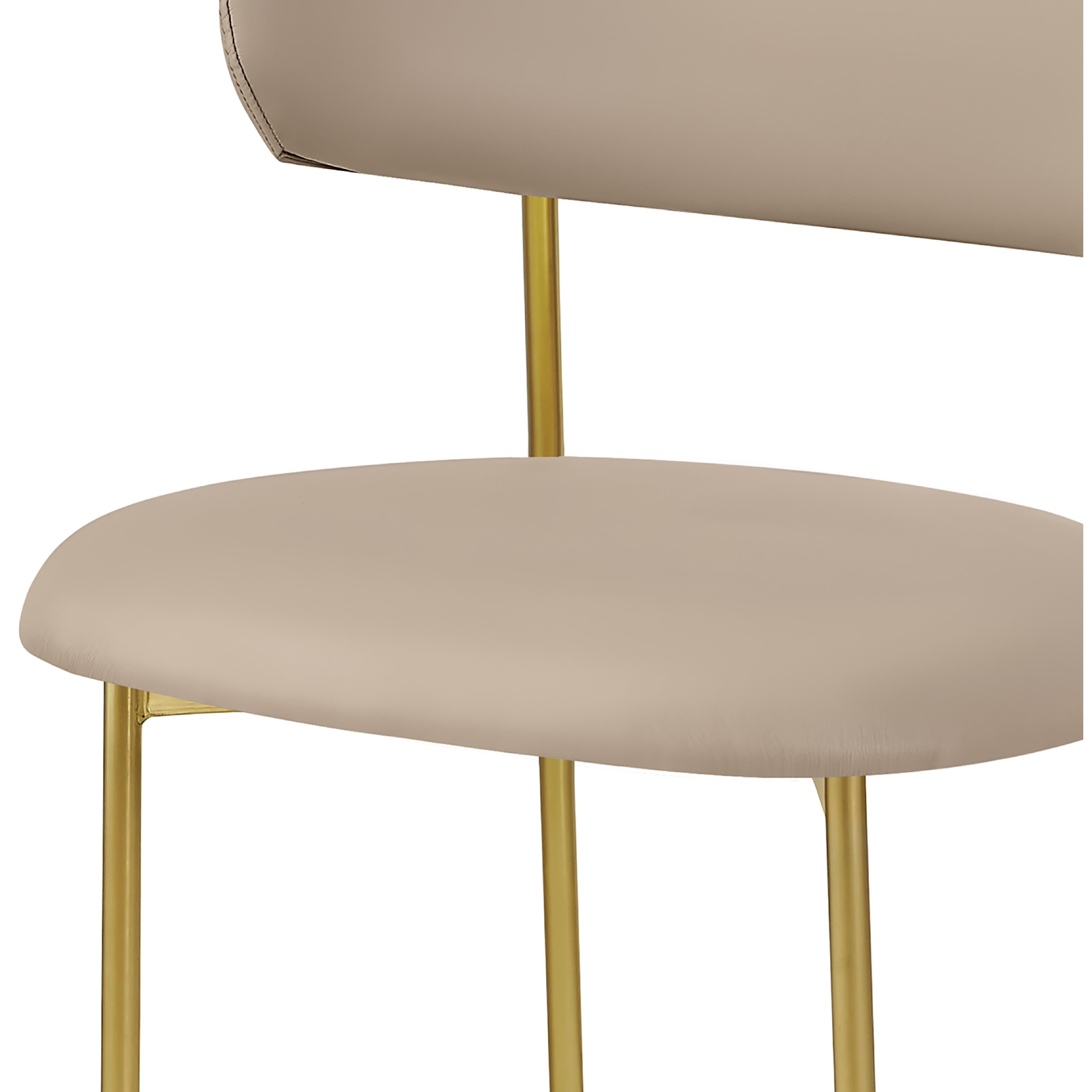 Meridian Lupita Taupe Vegan Leather Dining Chair