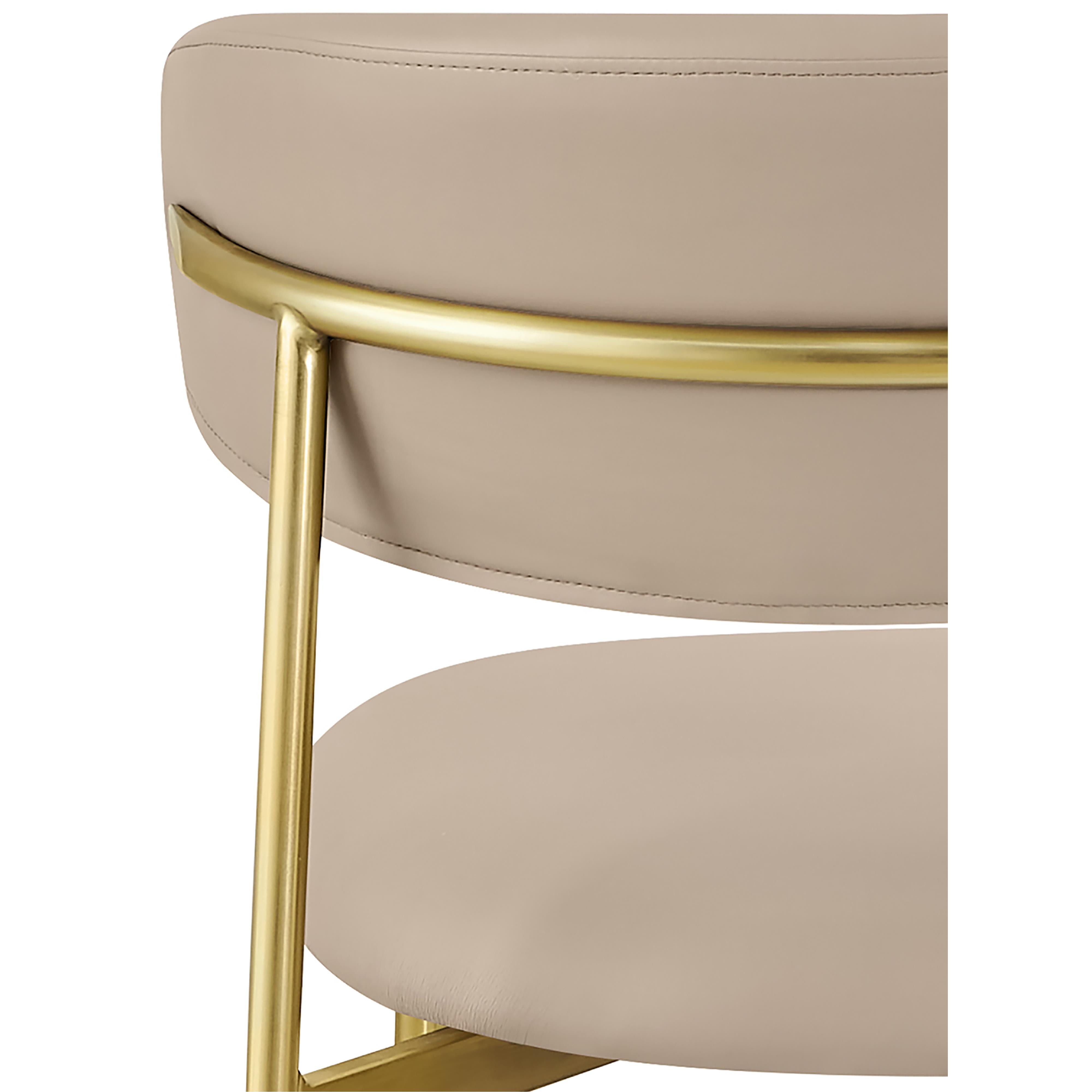 Meridian Lupita Taupe Vegan Leather Dining Chair