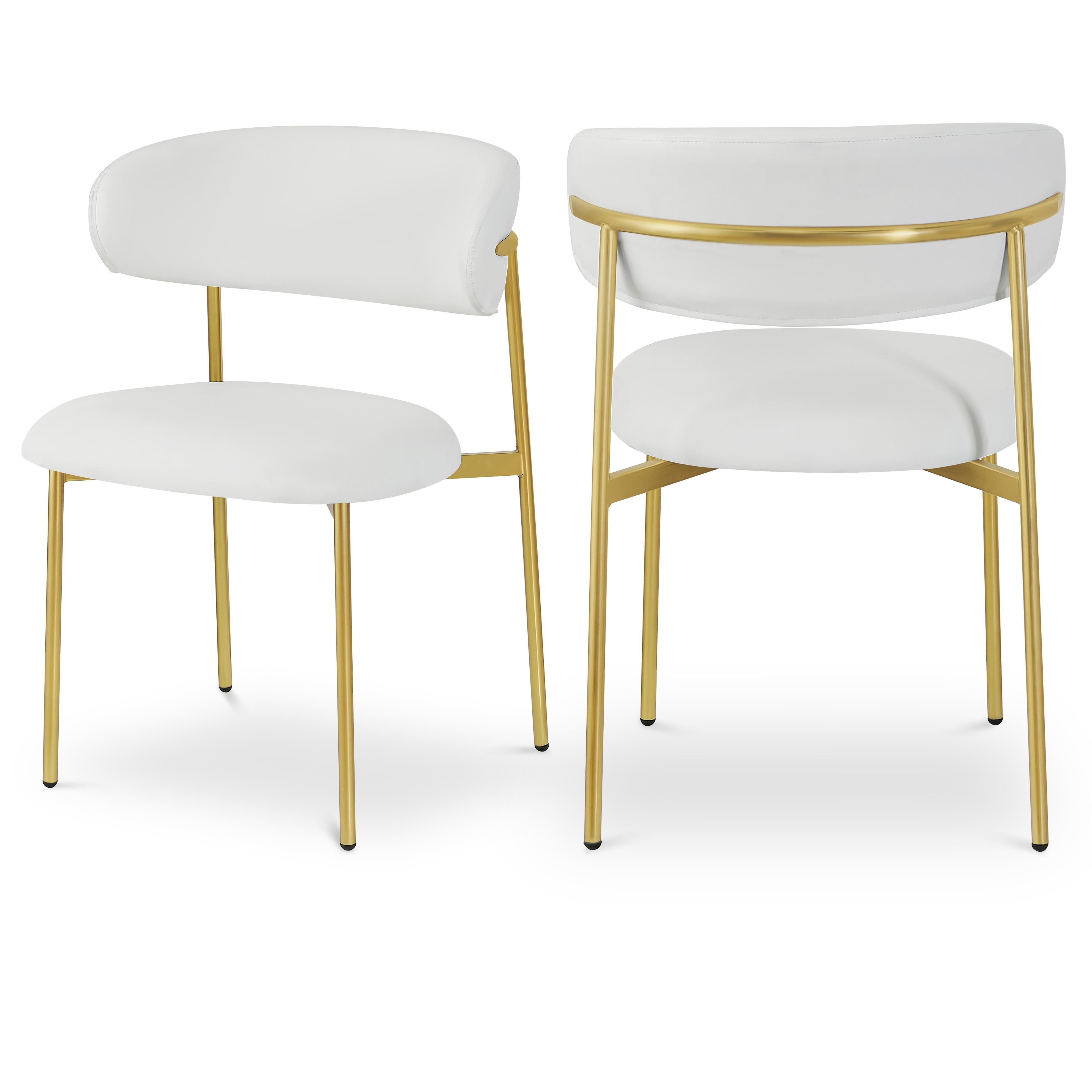 Meridian Lupita White Vegan Leather Dining Chair