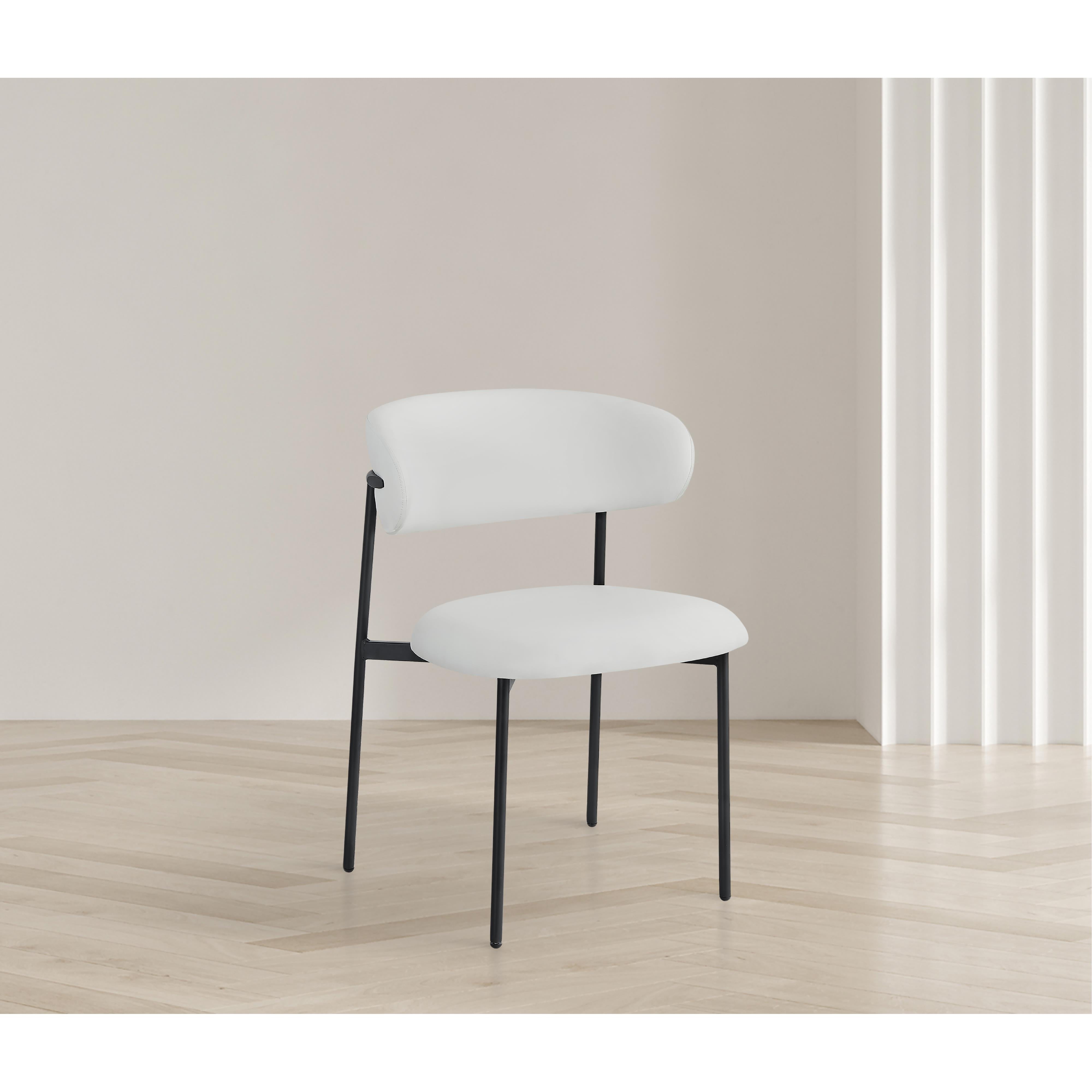 Meridian Lupita White Vegan Leather Dining Chair