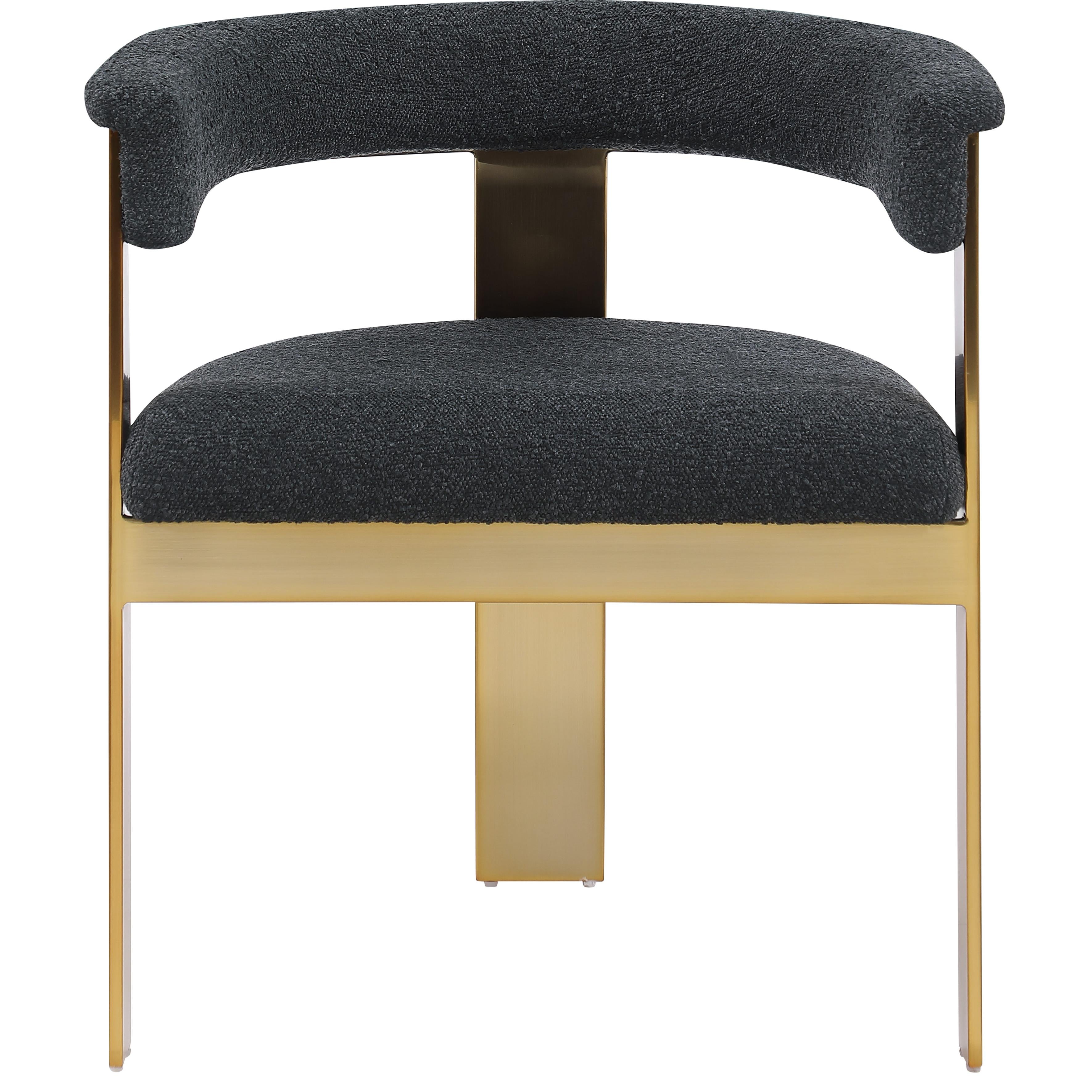 Meridian Romeo Black Boucle Fabric Dining Chair