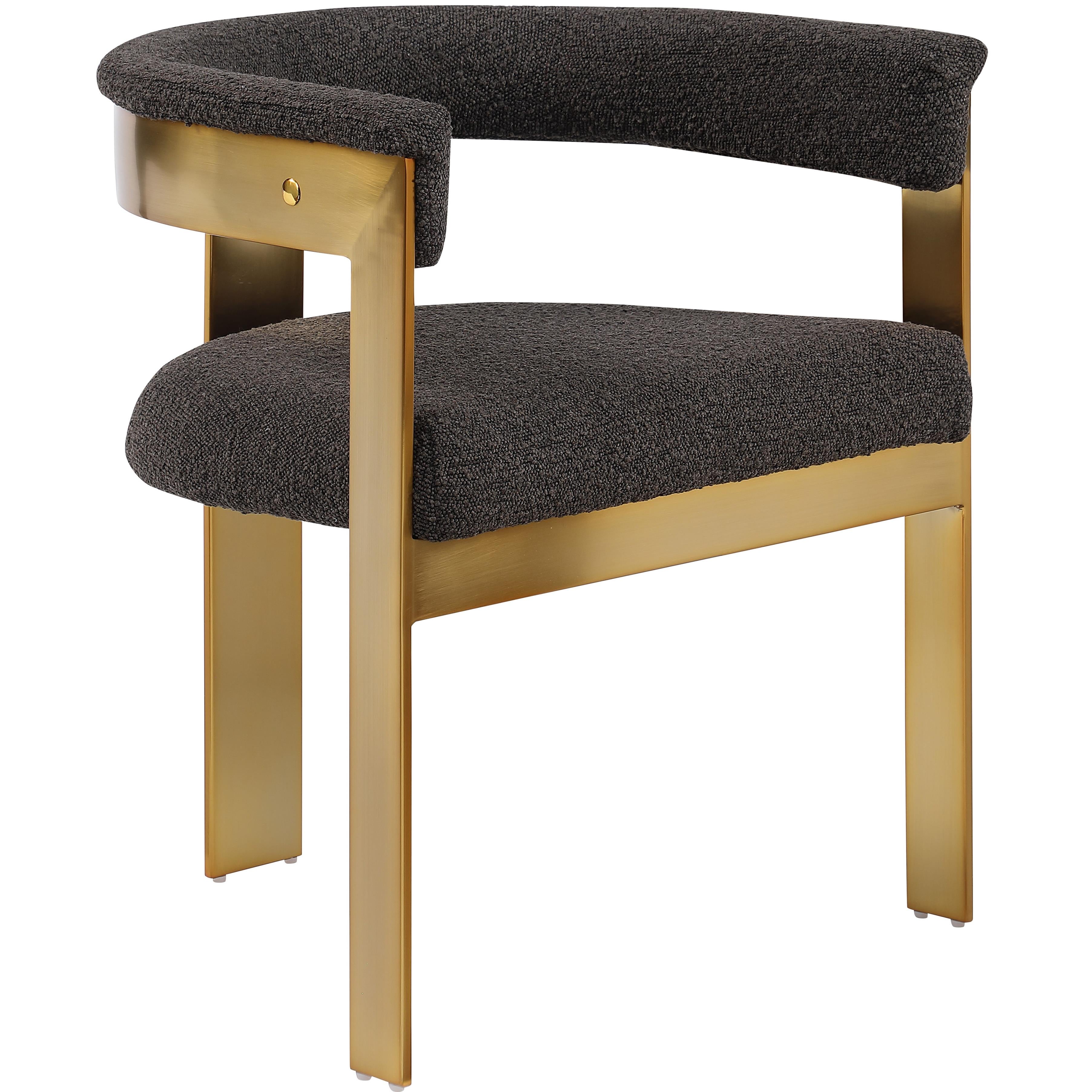 Meridian Romeo Brown Boucle Fabric Dining Chair