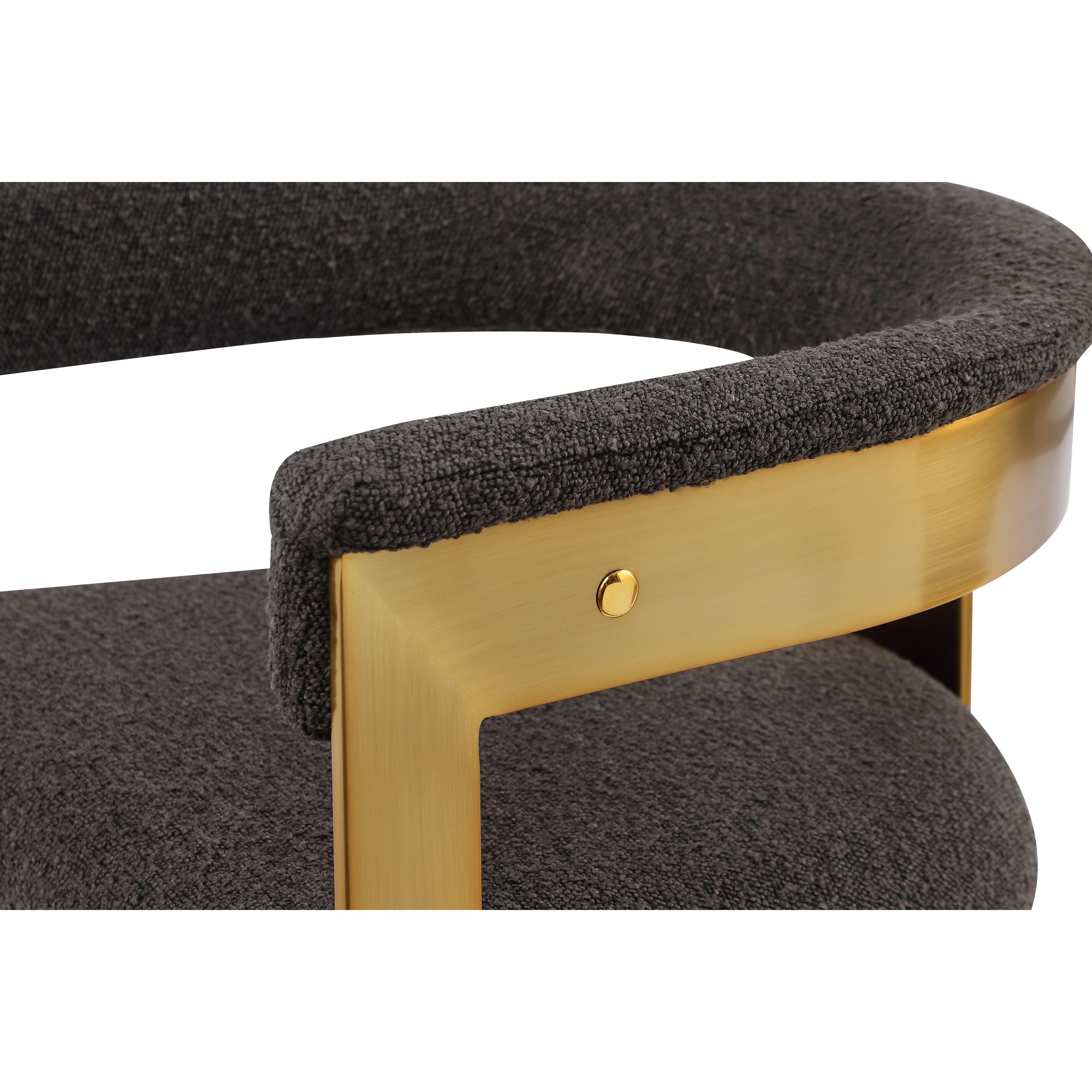 Meridian Romeo Brown Boucle Fabric Dining Chair