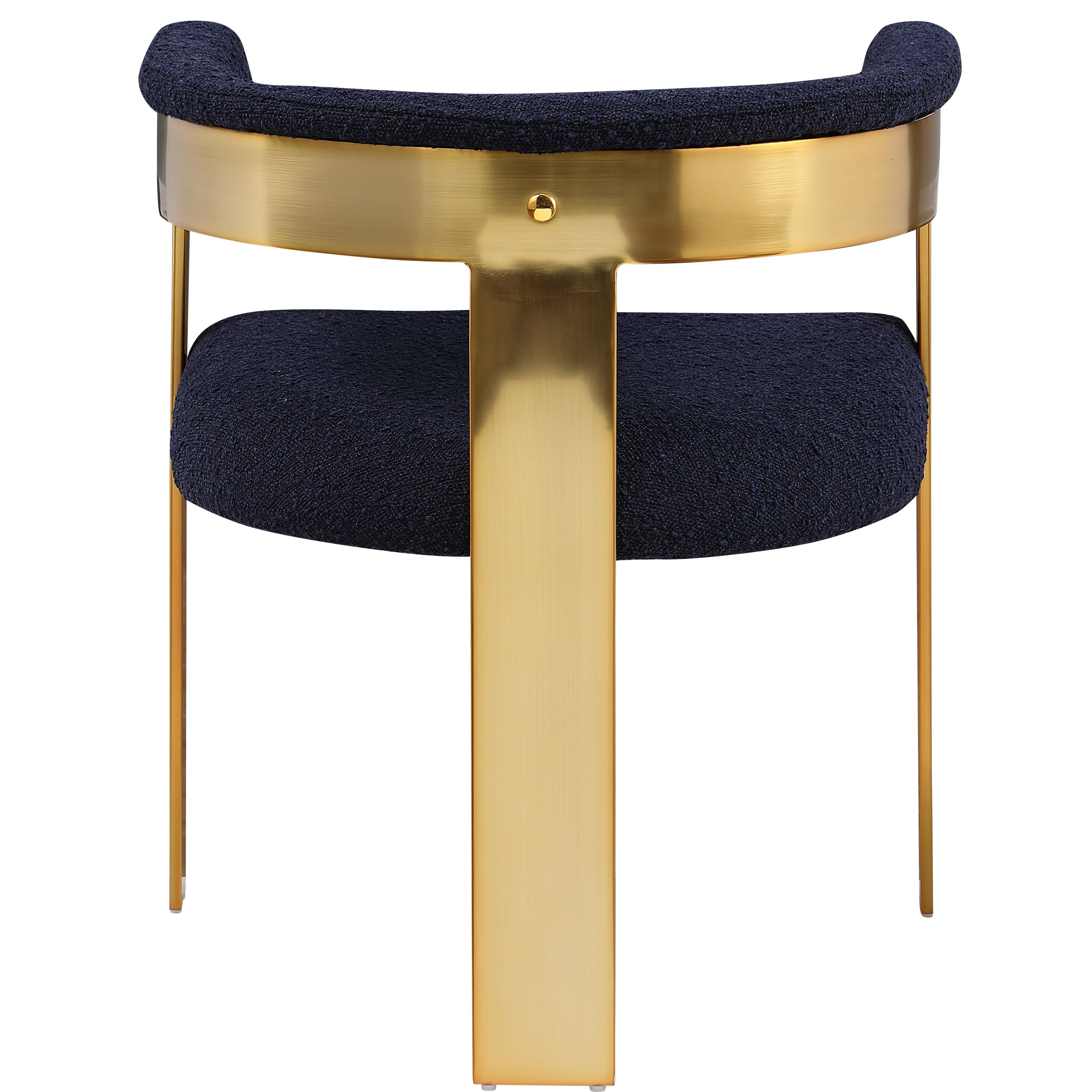 Meridian Romeo Navy Boucle Fabric Dining Chair