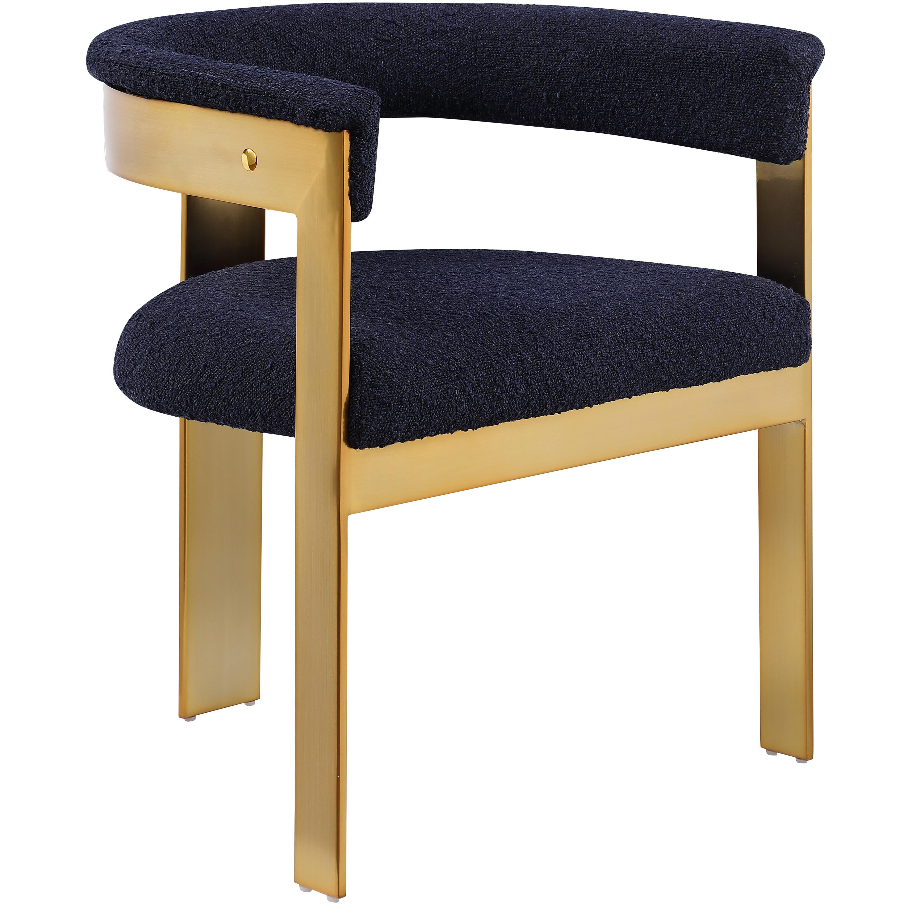 Meridian Romeo Navy Boucle Fabric Dining Chair