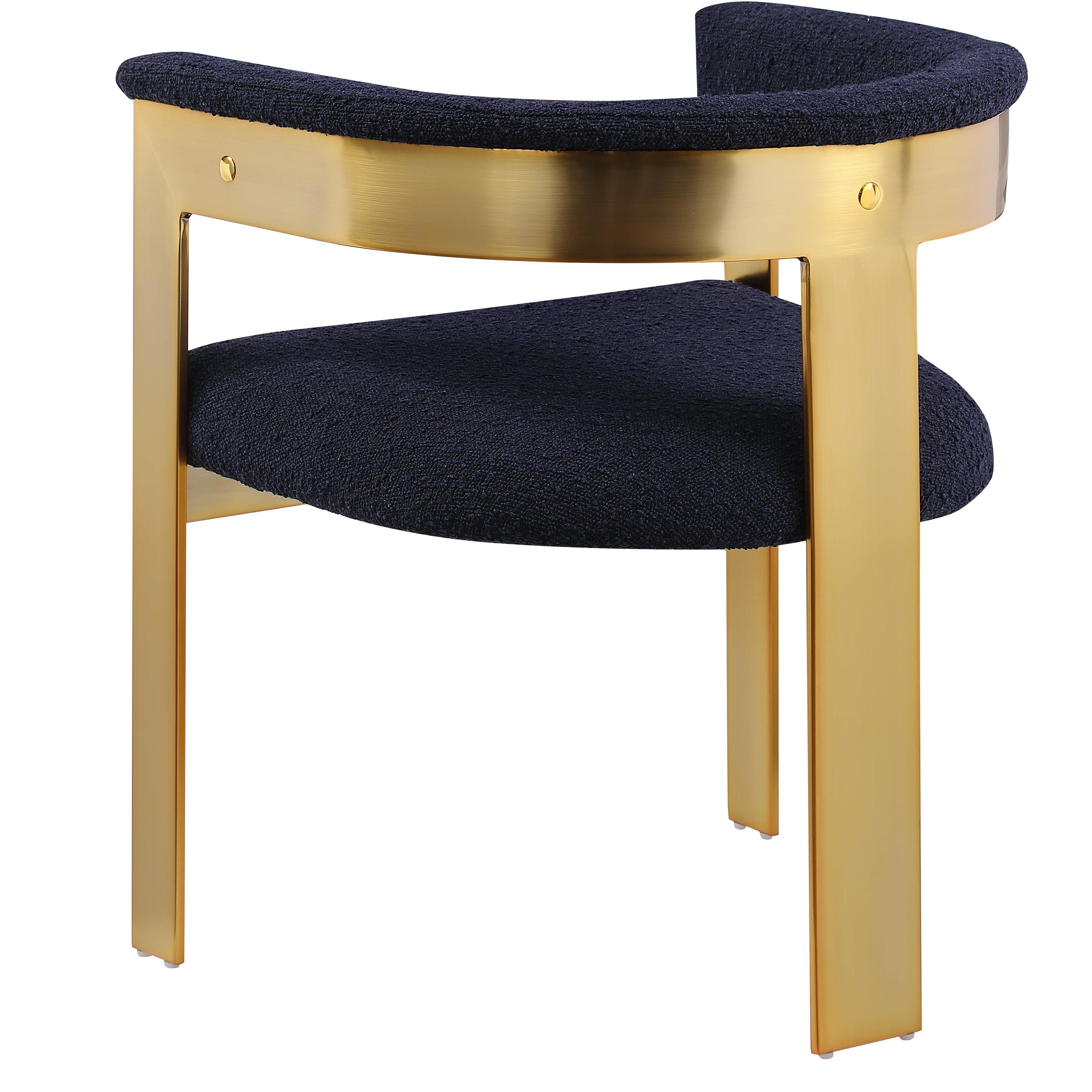 Meridian Romeo Navy Boucle Fabric Dining Chair