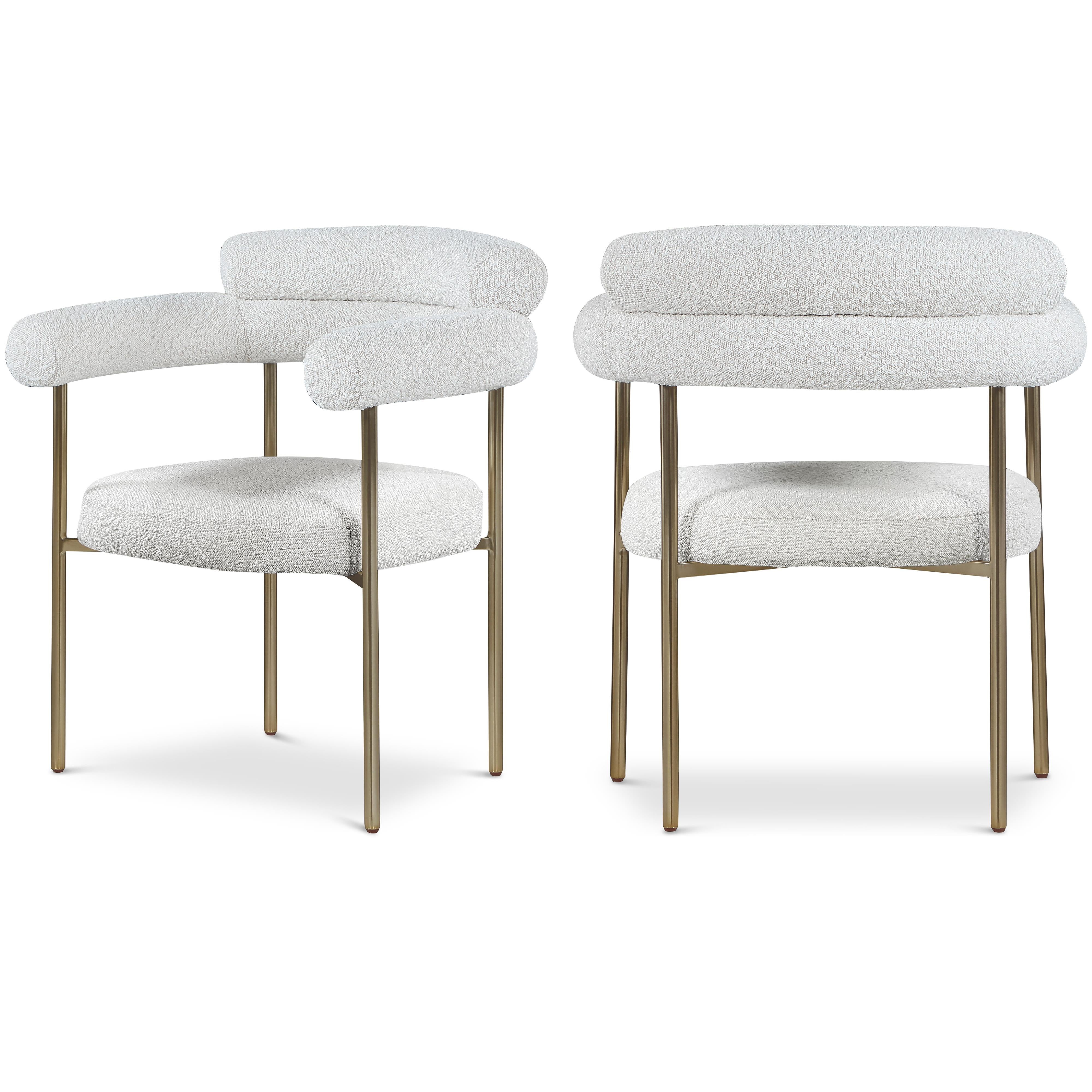 Meridian Blake Cream Boucle Fabric Dining Chair