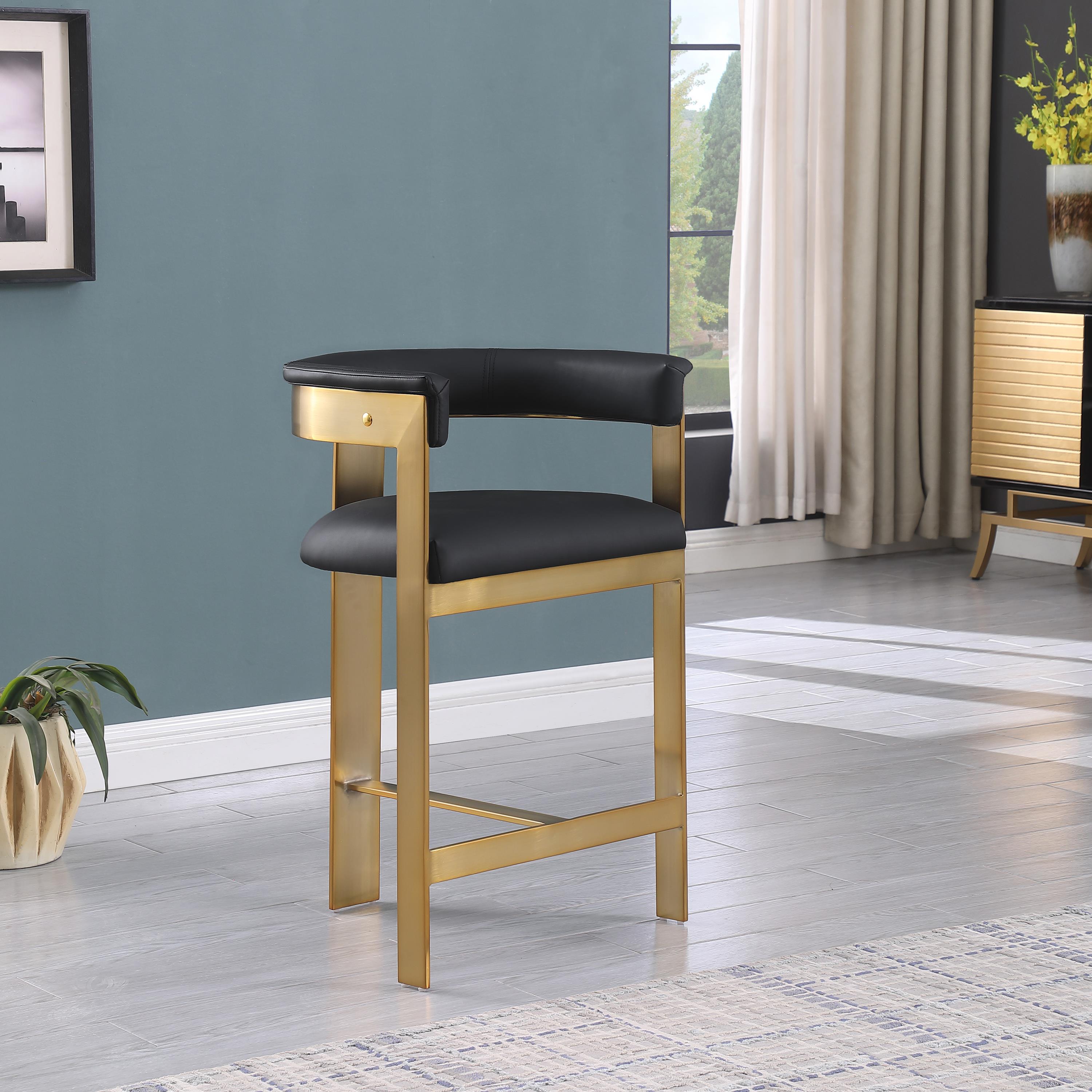 Meridian Romeo Black Vegan Leather Counter Stool