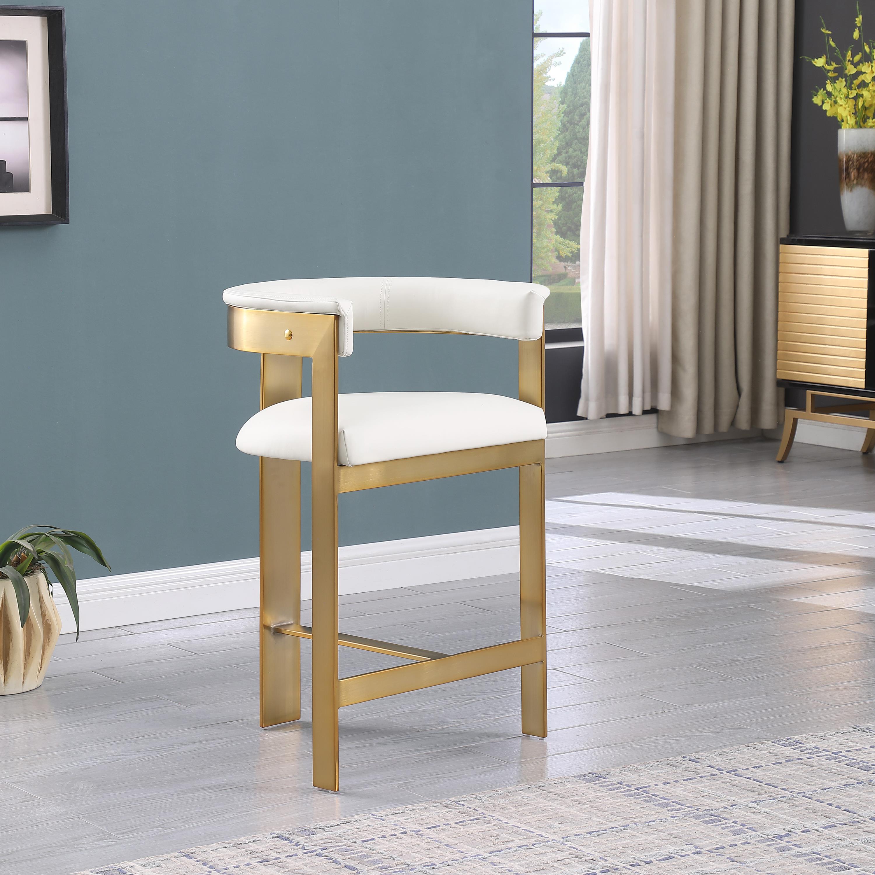 Meridian Romeo Cream Vegan Leather Counter Stool