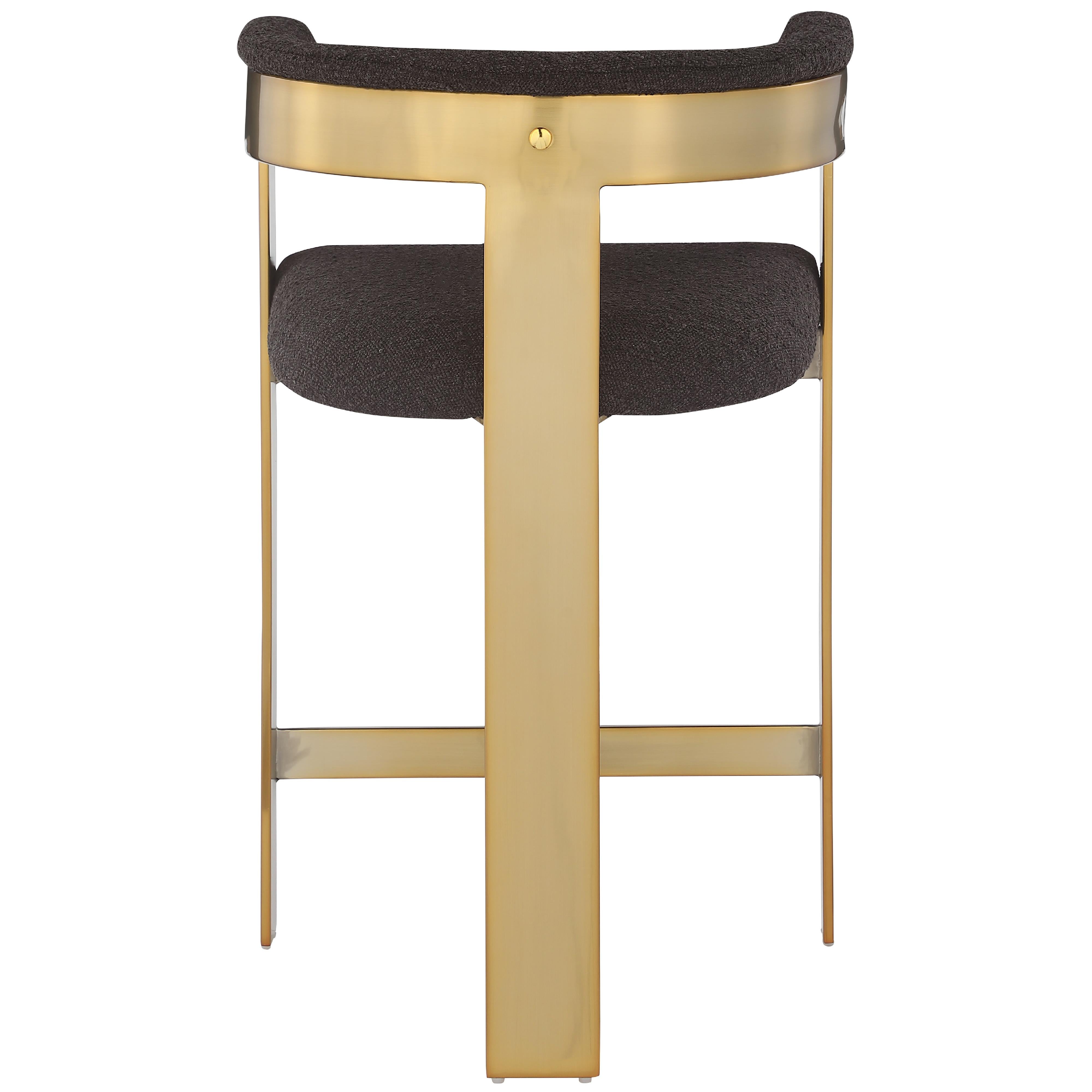 Meridian Romeo Brown Boucle Fabric Counter Stool
