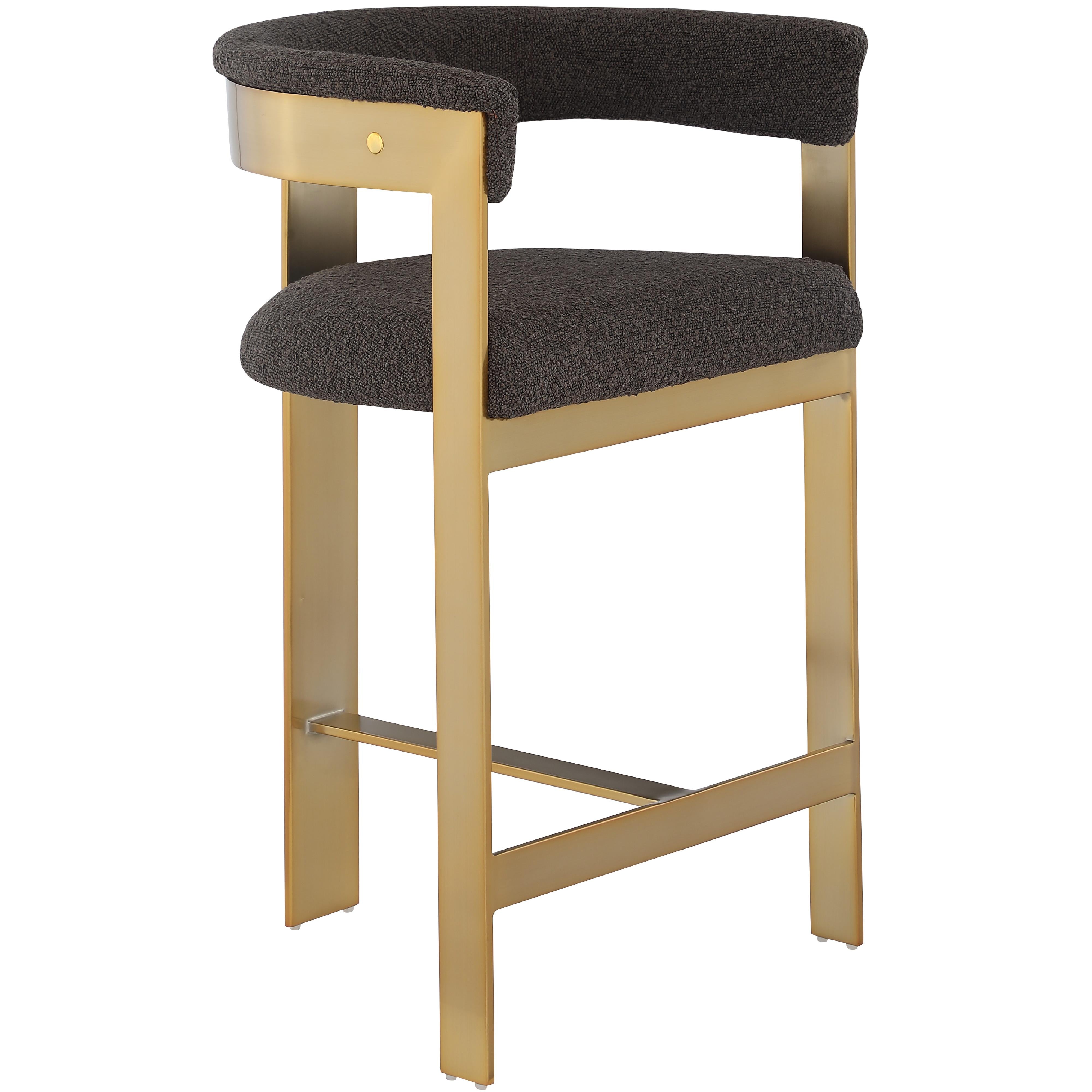 Meridian Romeo Brown Boucle Fabric Counter Stool