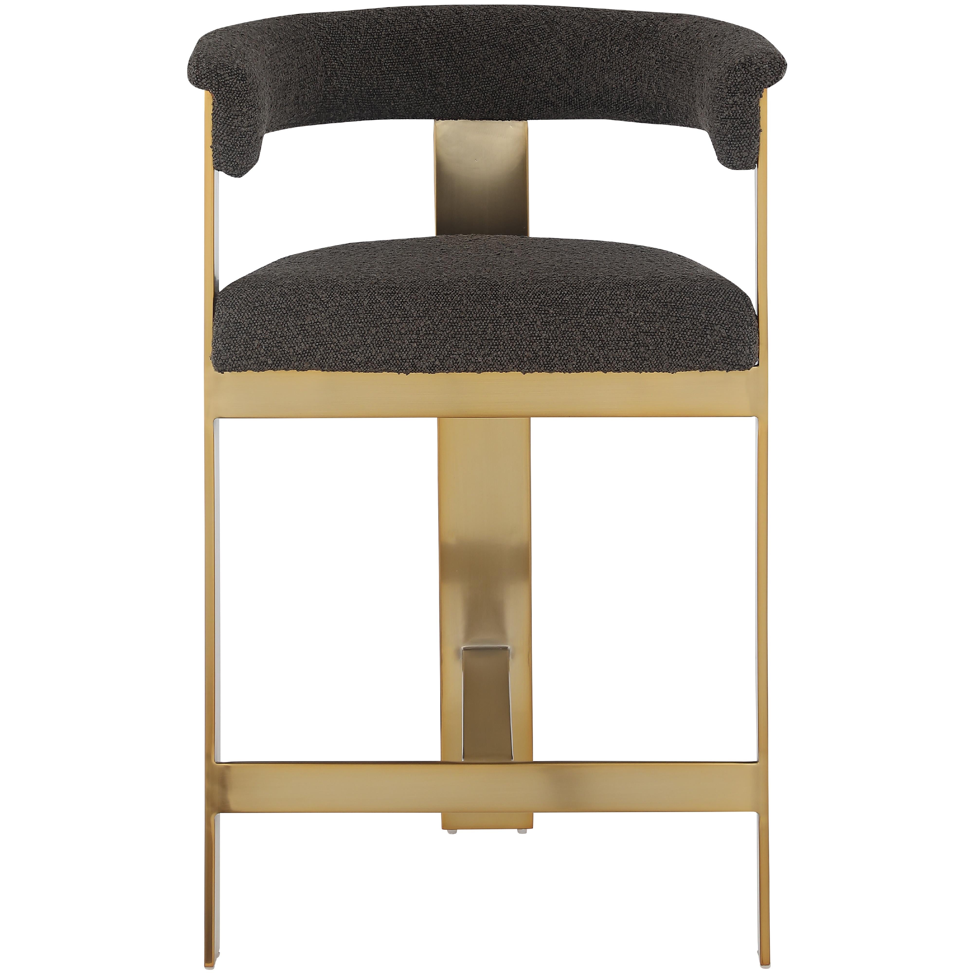 Meridian Romeo Brown Boucle Fabric Counter Stool