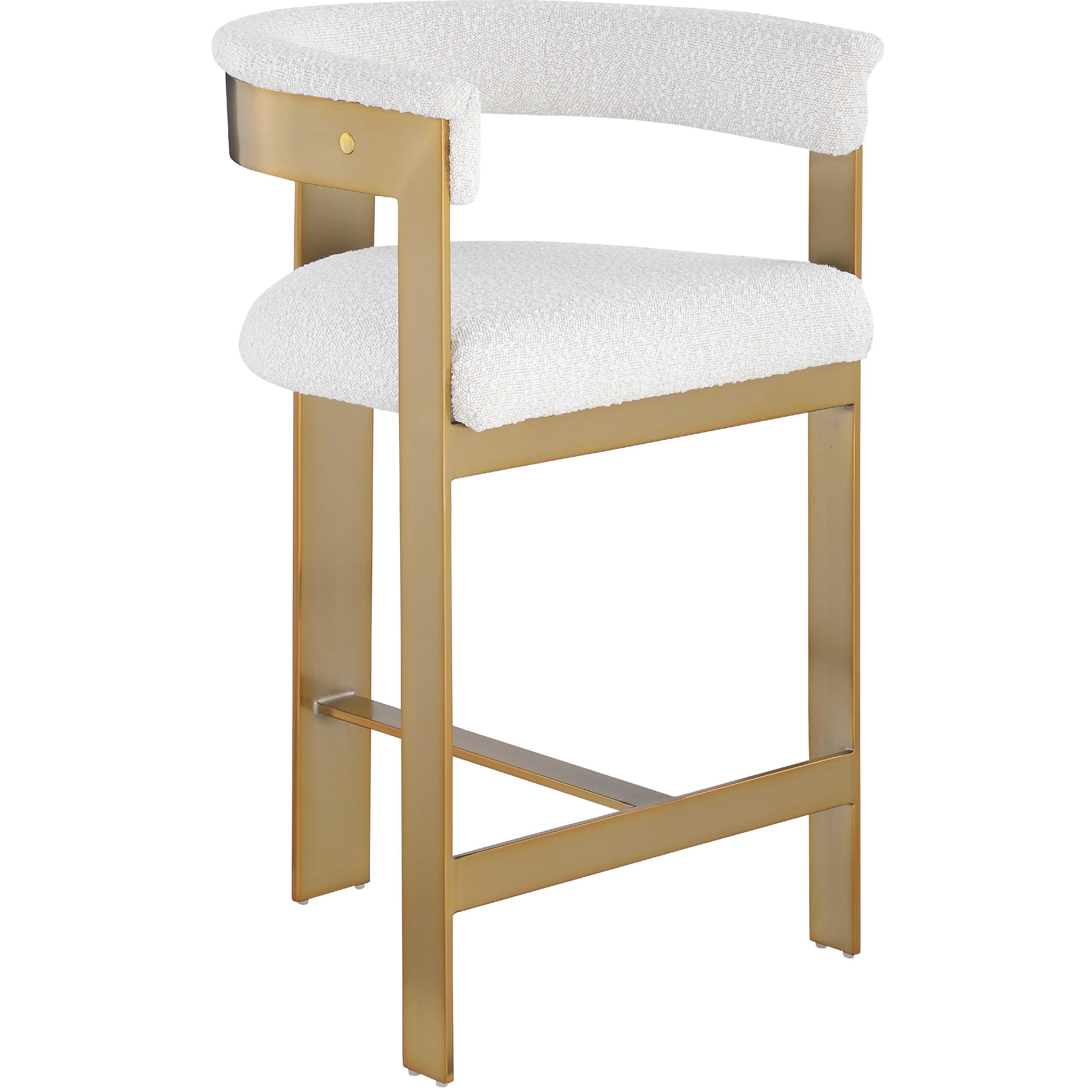 Meridian Romeo Cream Boucle Fabric Counter Stool