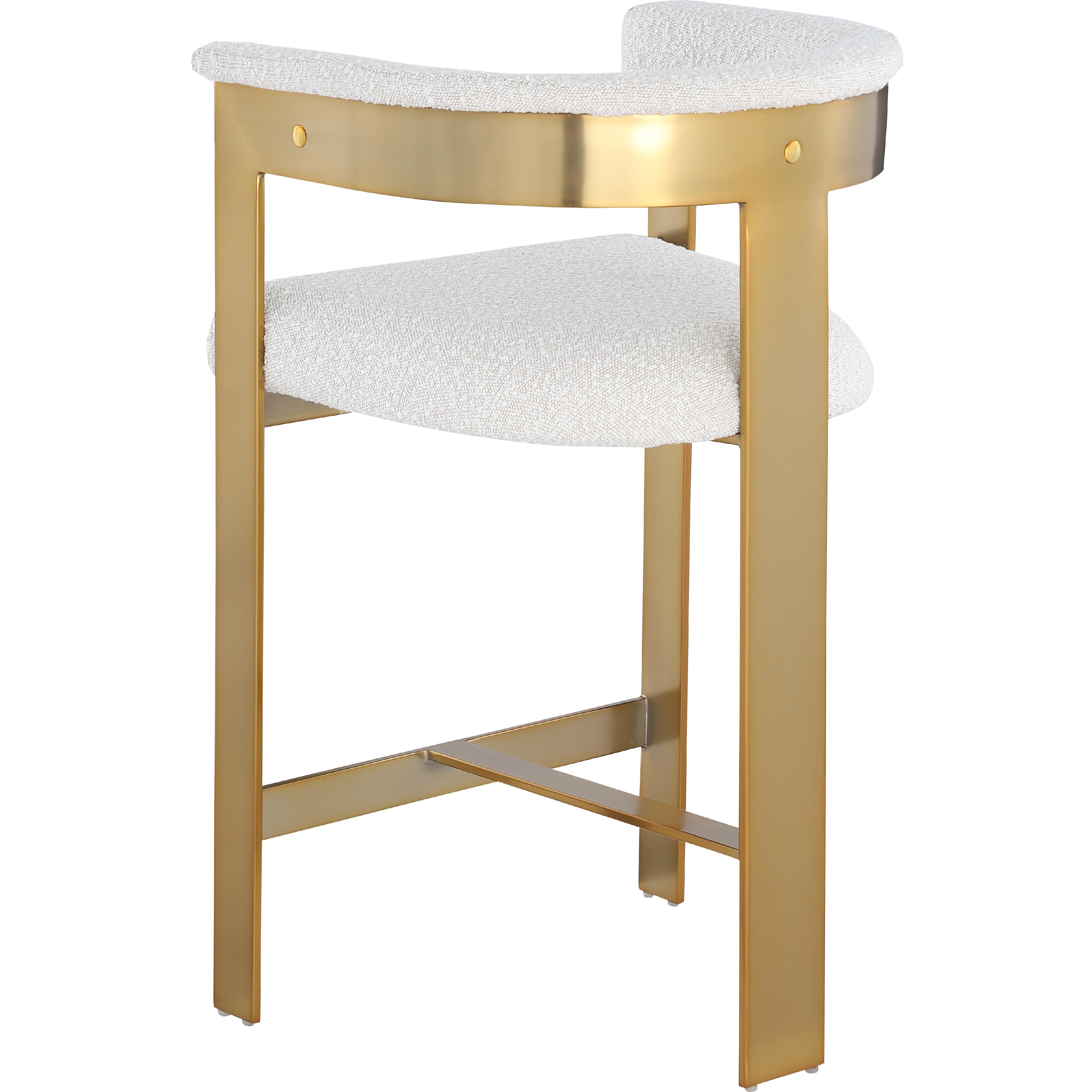 Meridian Romeo Cream Boucle Fabric Counter Stool