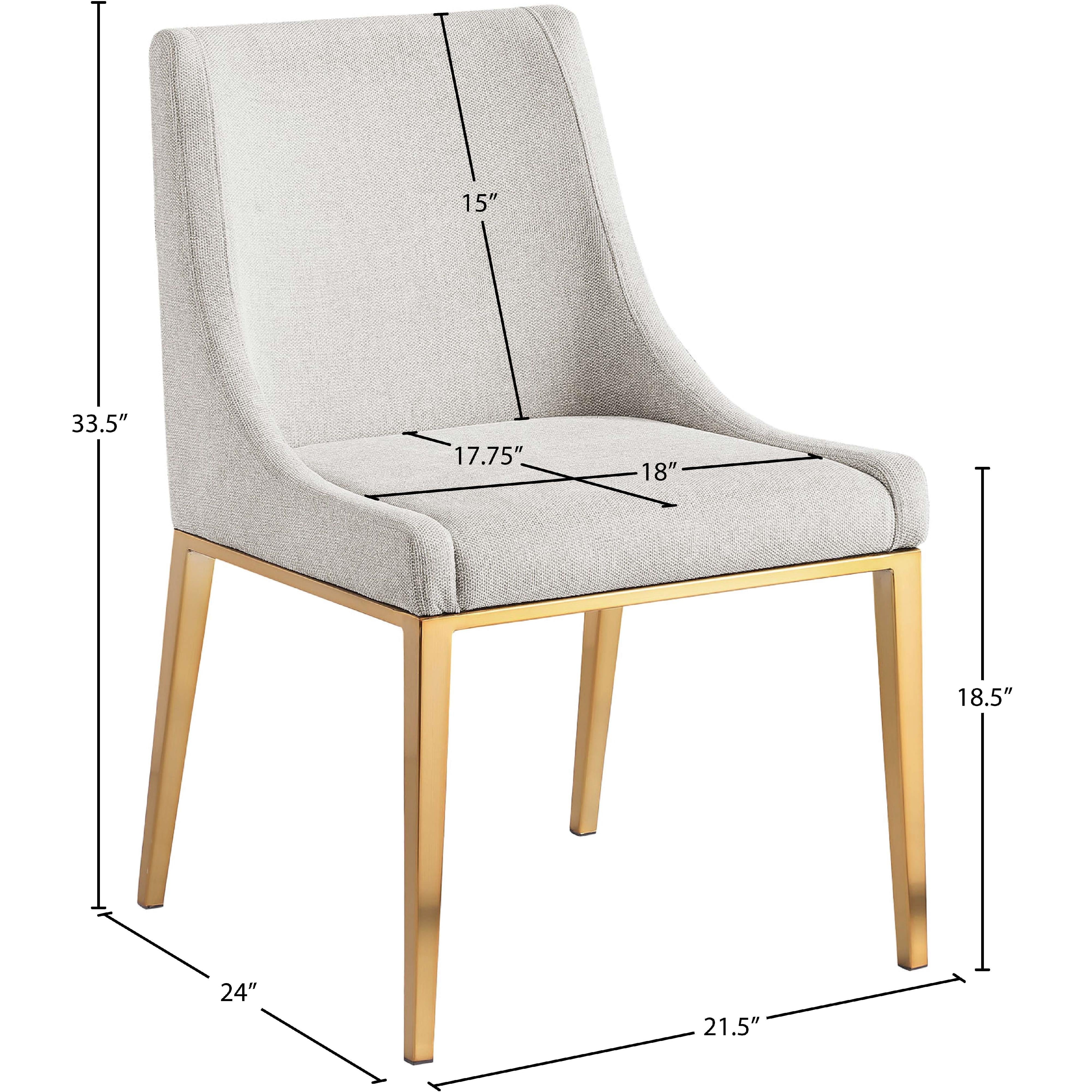 Meridian Haines Beige Polyester Fabric Dining Chair