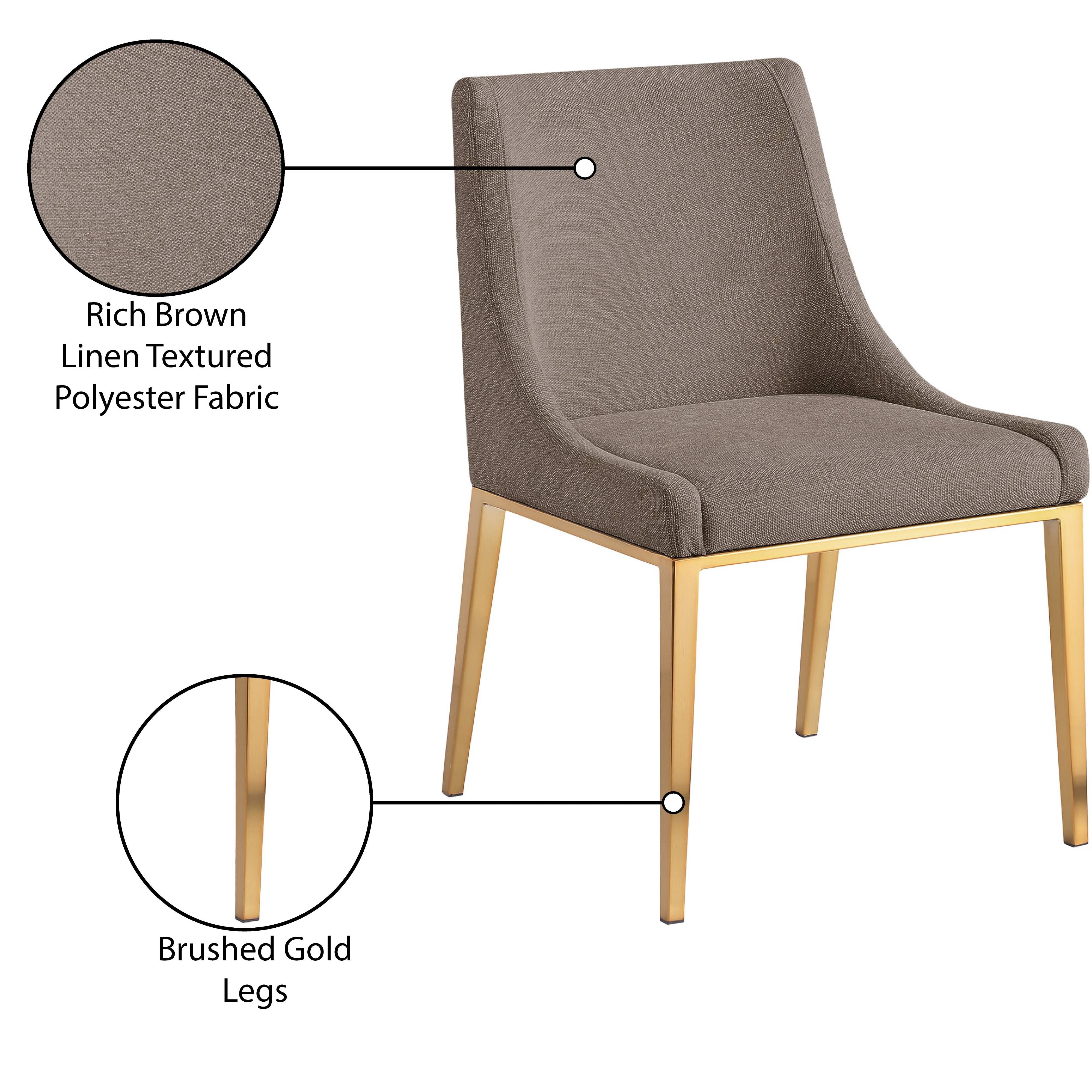 Meridian Haines Brown Polyester Fabric Dining Chair