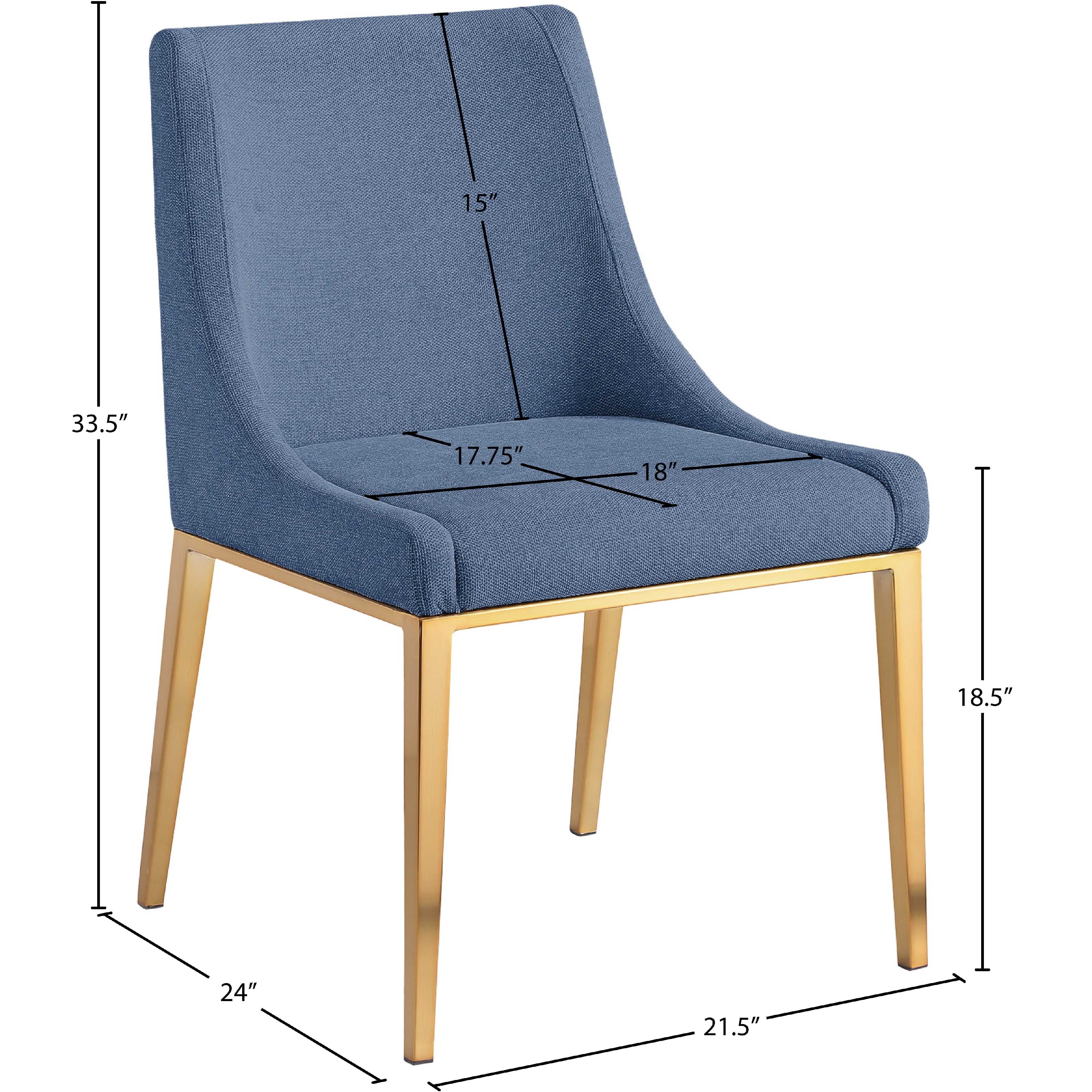 Meridian Haines Navy Polyester Fabric Dining Chair