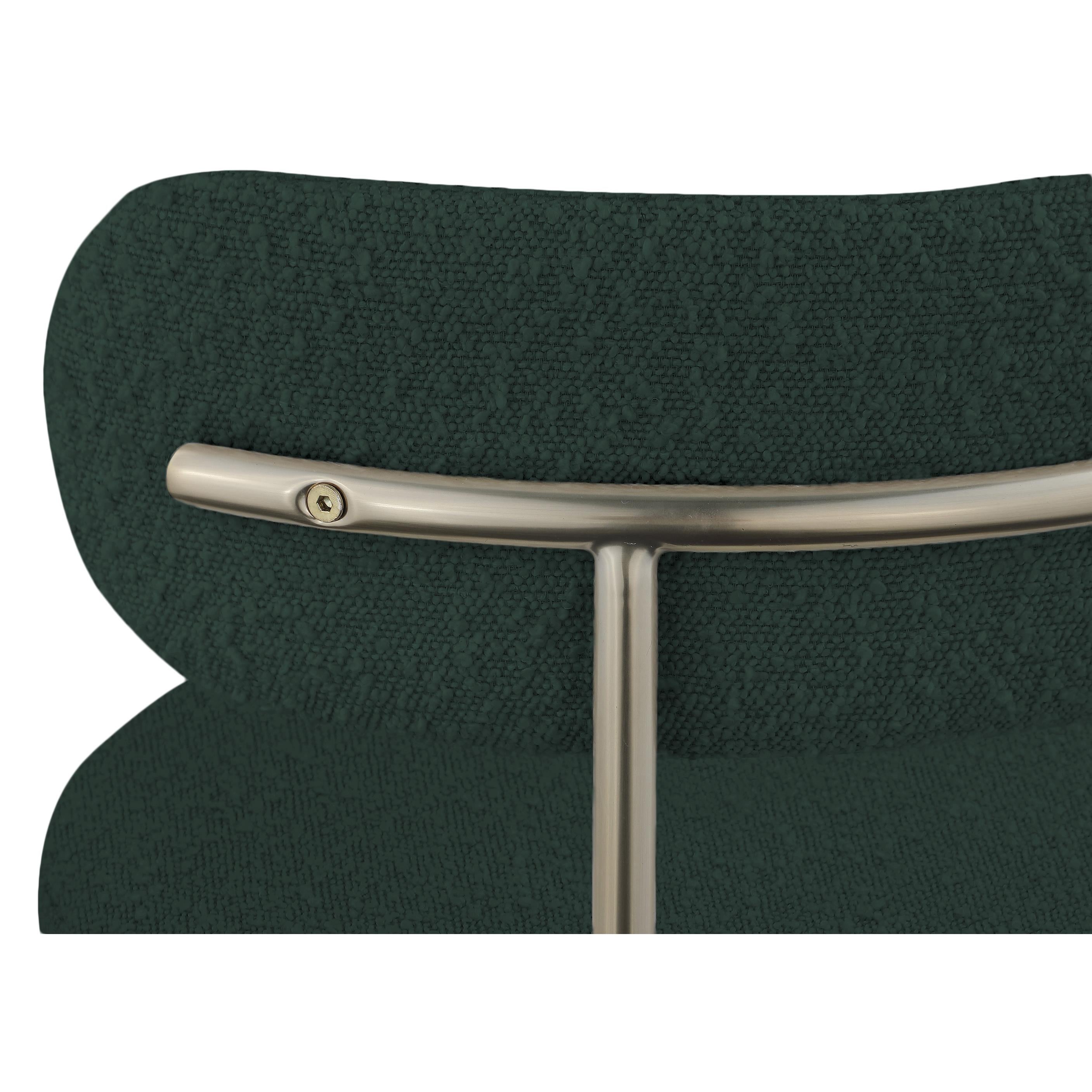 Meridian Beacon Green Boucle Fabric Dining Chair