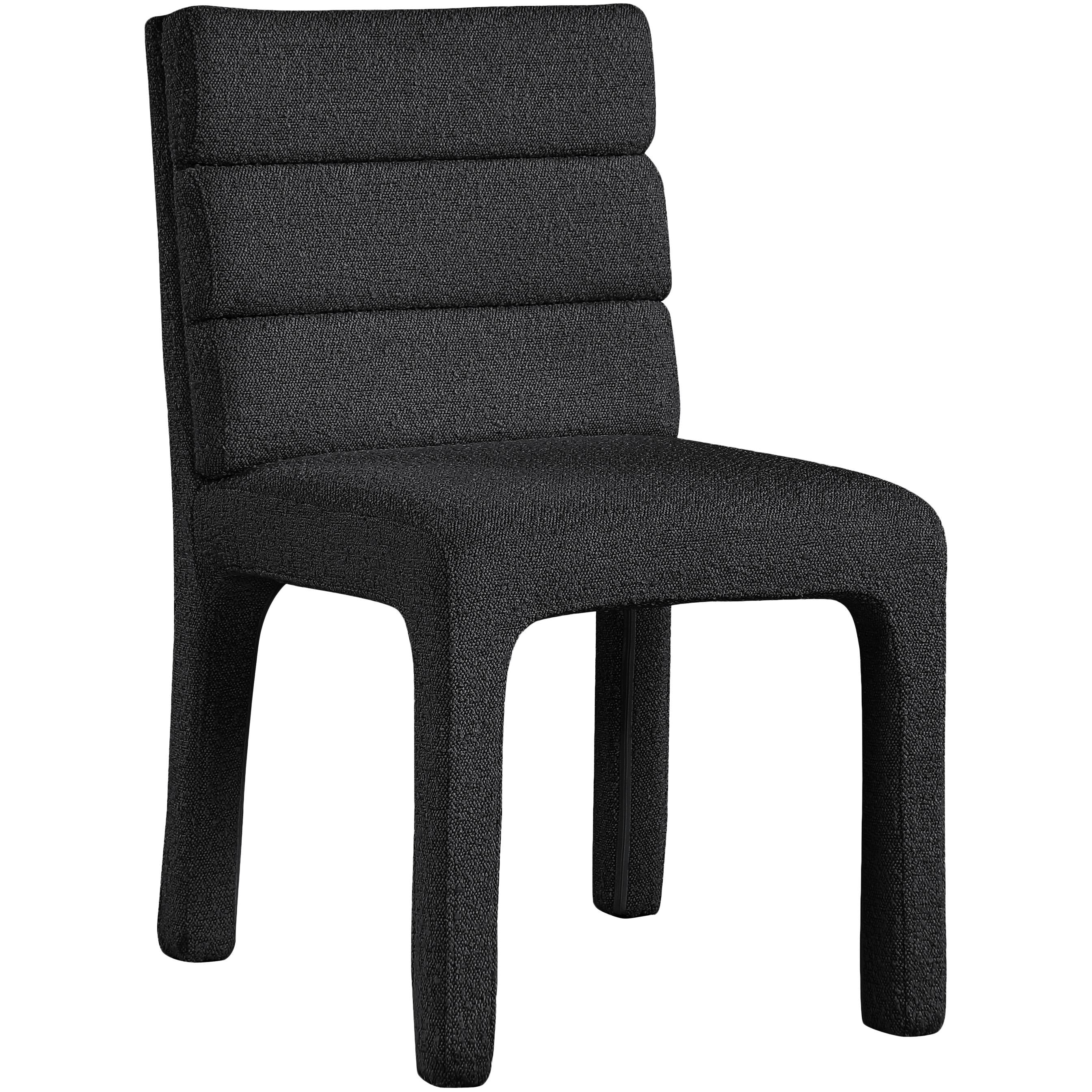 Meridian Kai Black Boucle Fabric Dining Chair