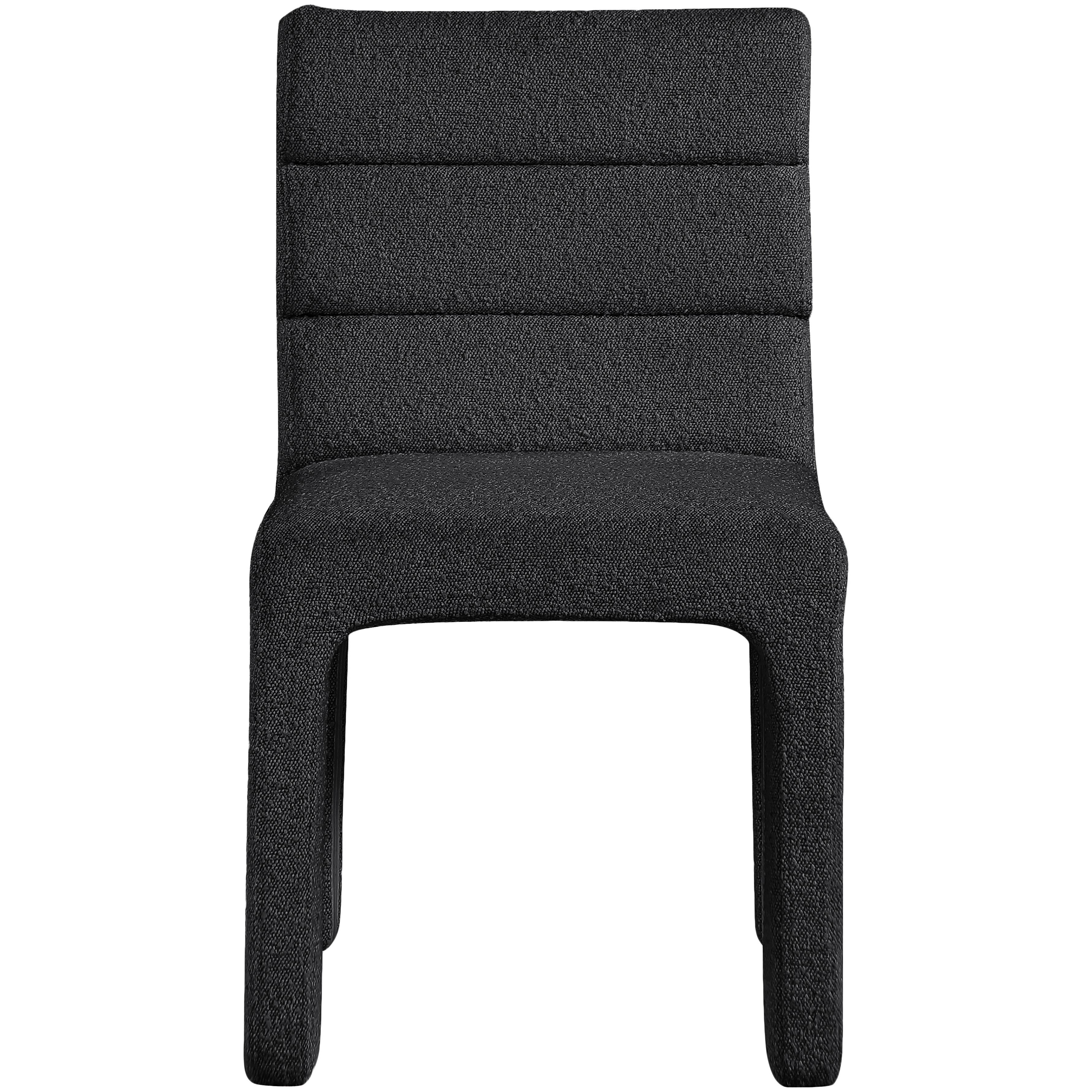 Meridian Kai Black Boucle Fabric Dining Chair