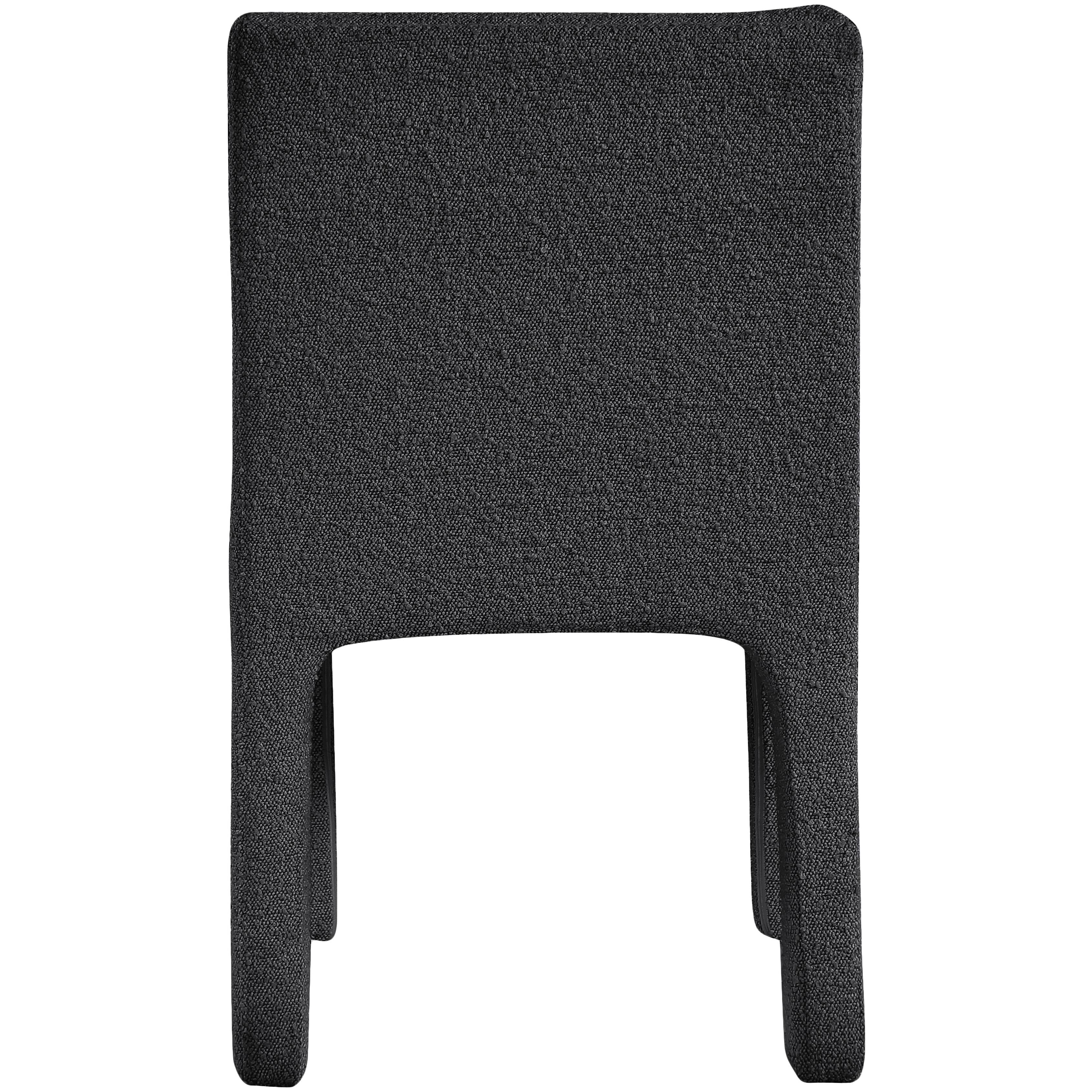 Meridian Kai Black Boucle Fabric Dining Chair