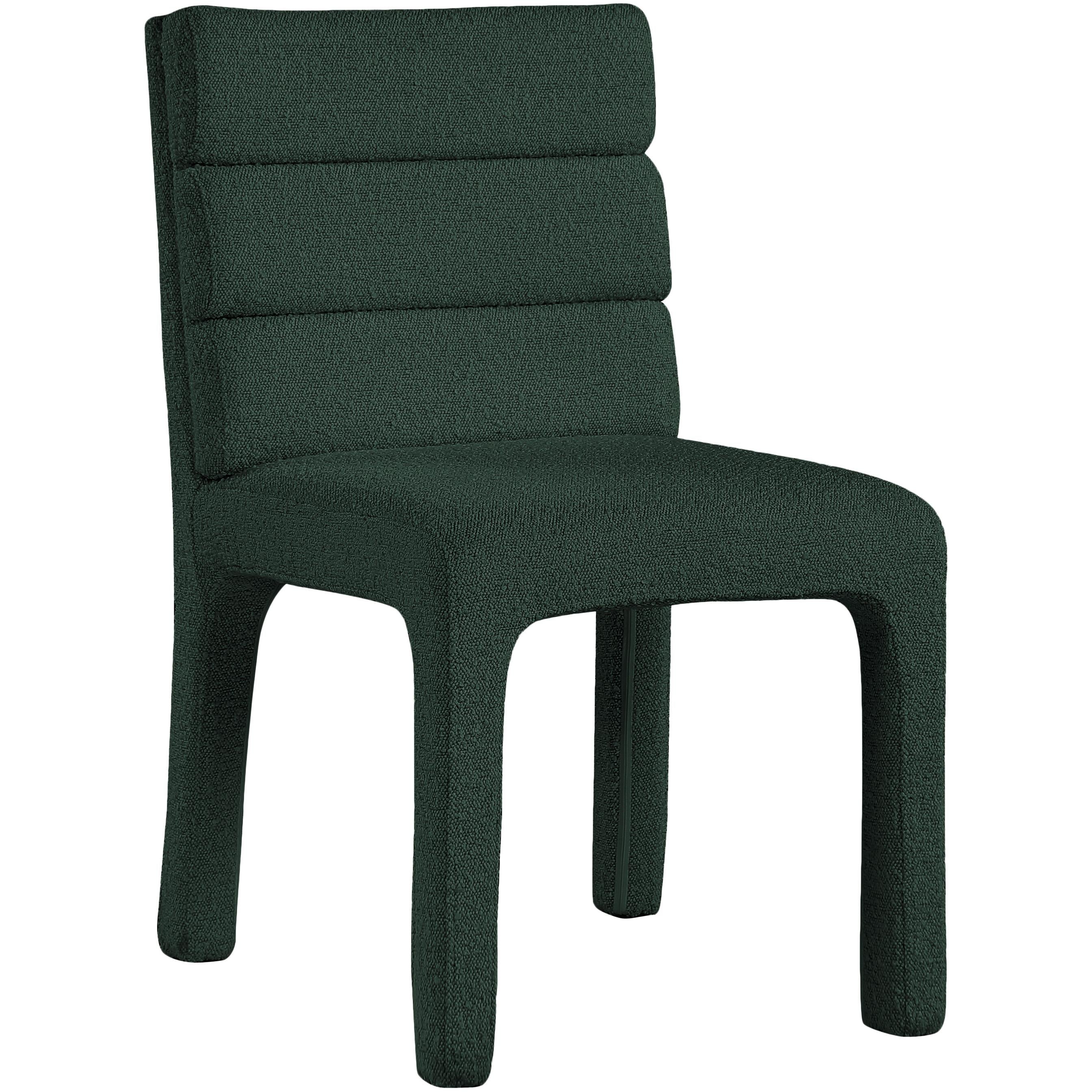 Meridian Kai Green Boucle Fabric Dining Chair