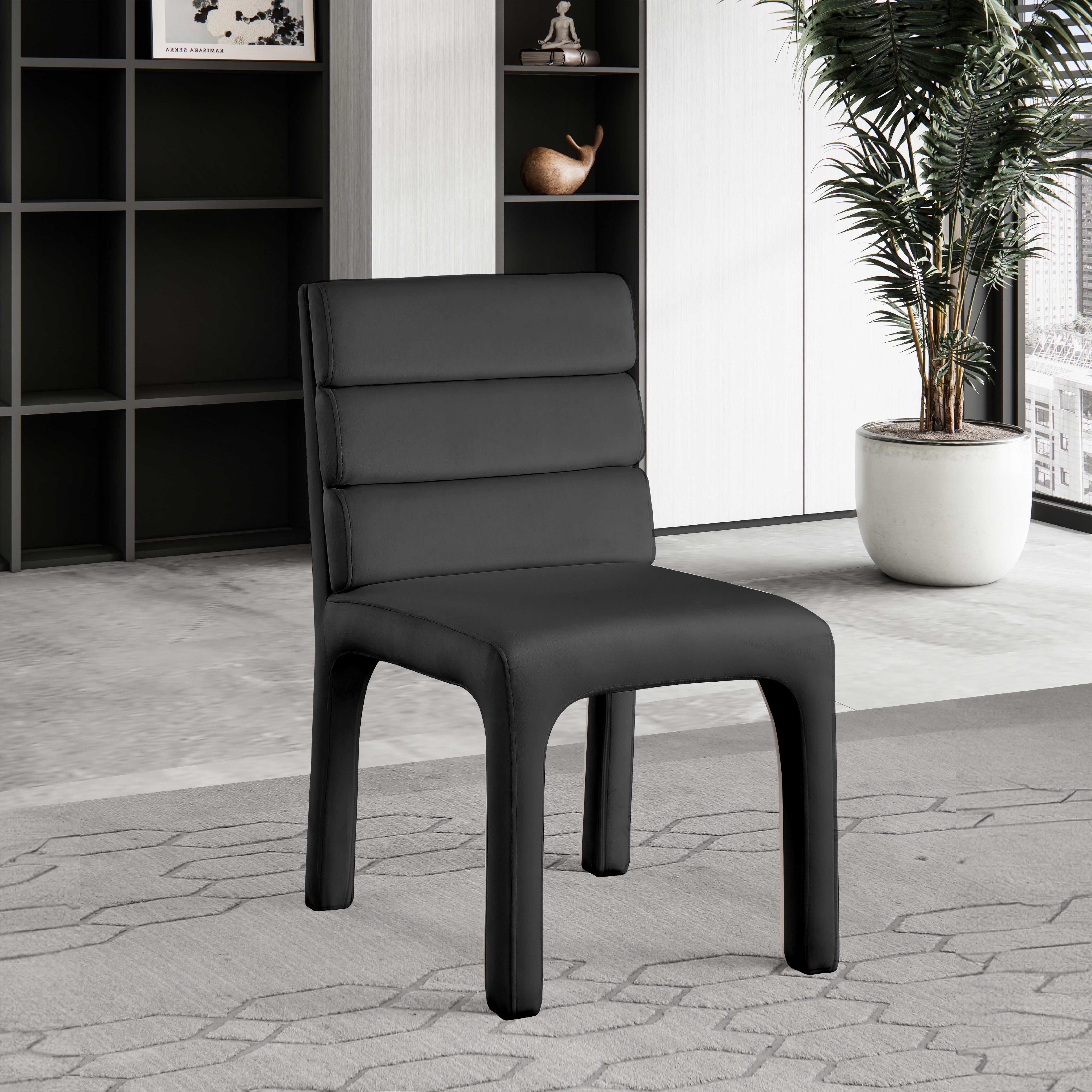 Meridian Kai Black Velvet Dining Chair
