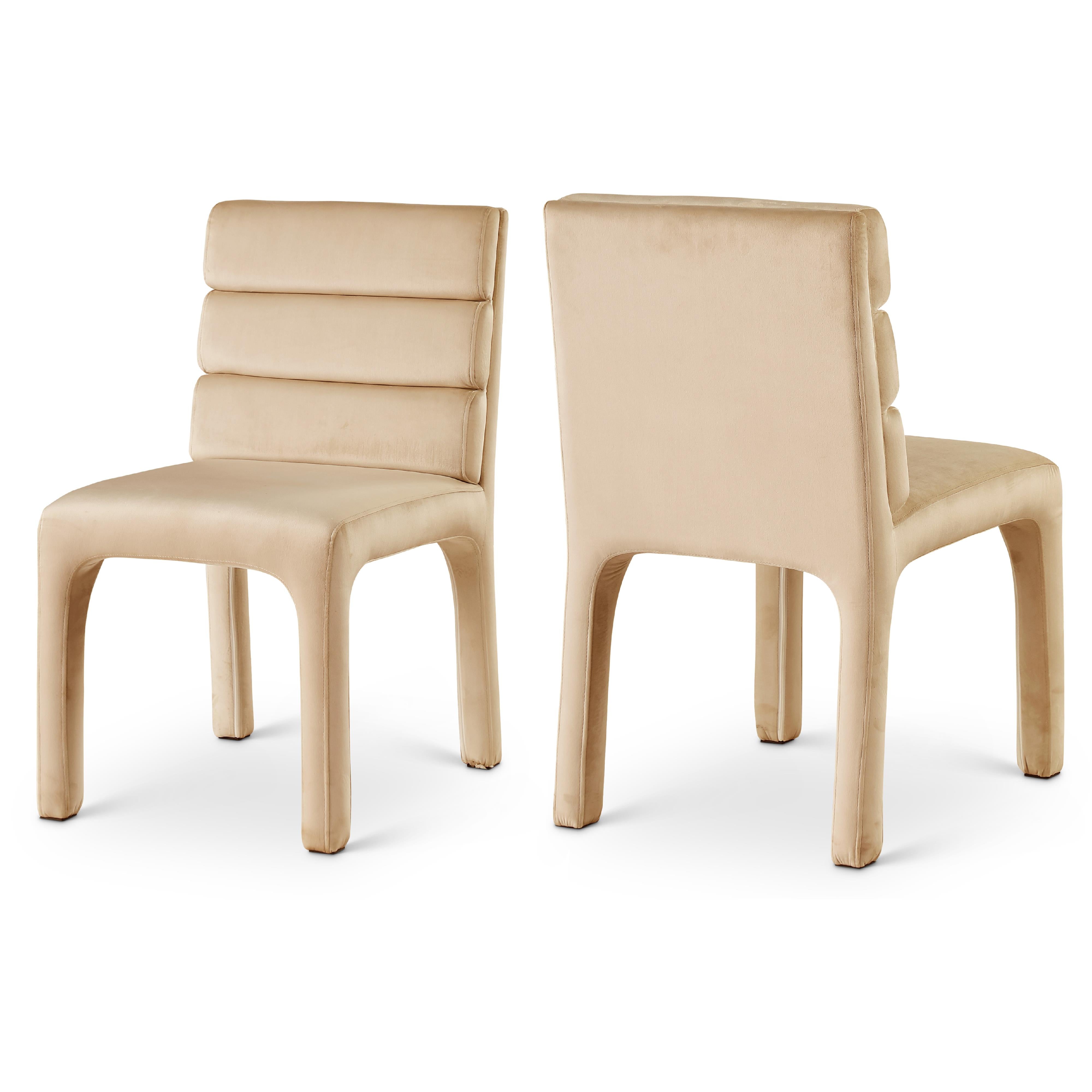 Meridian Kai Camel Velvet Dining Chair