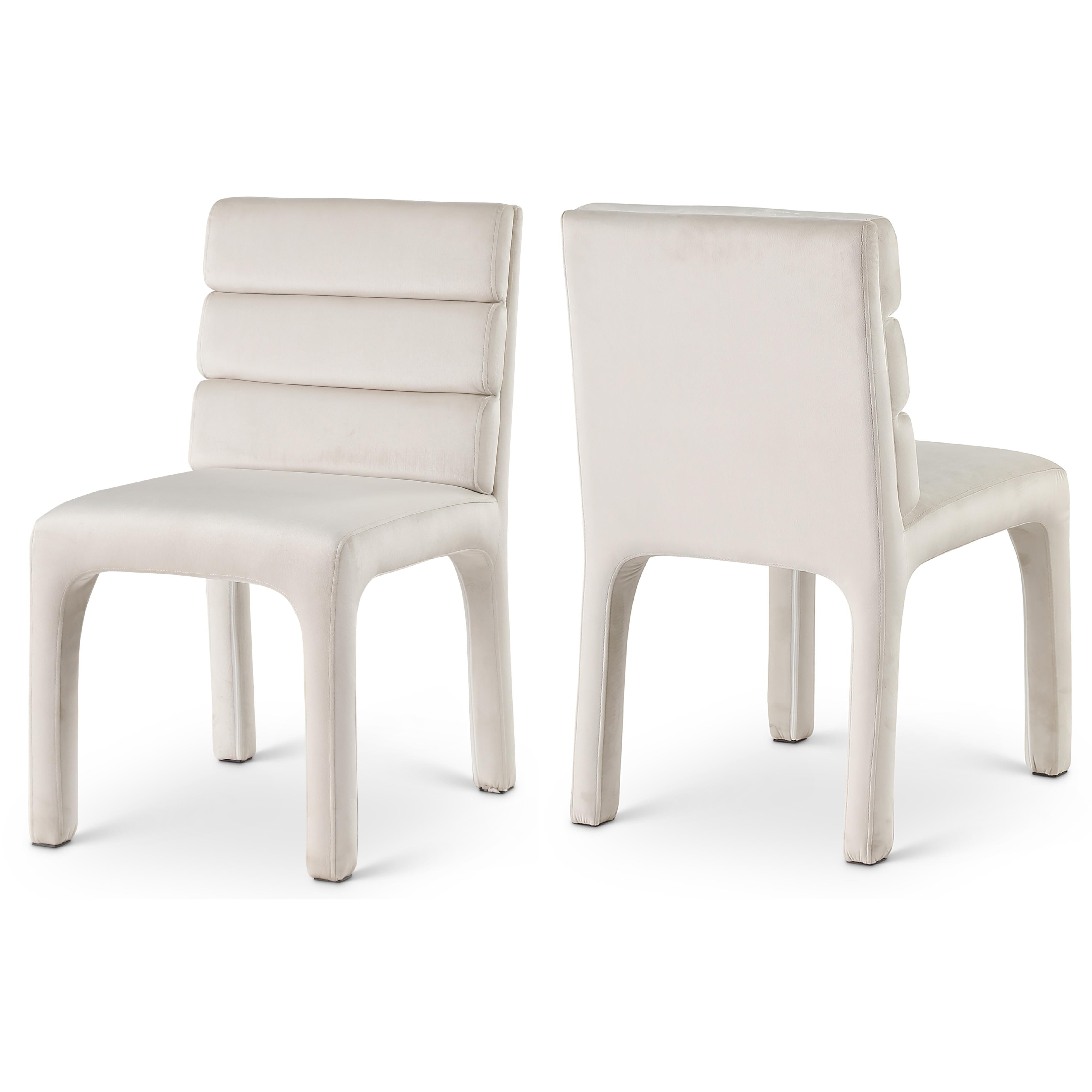 Meridian Kai Cream Velvet Dining Chair