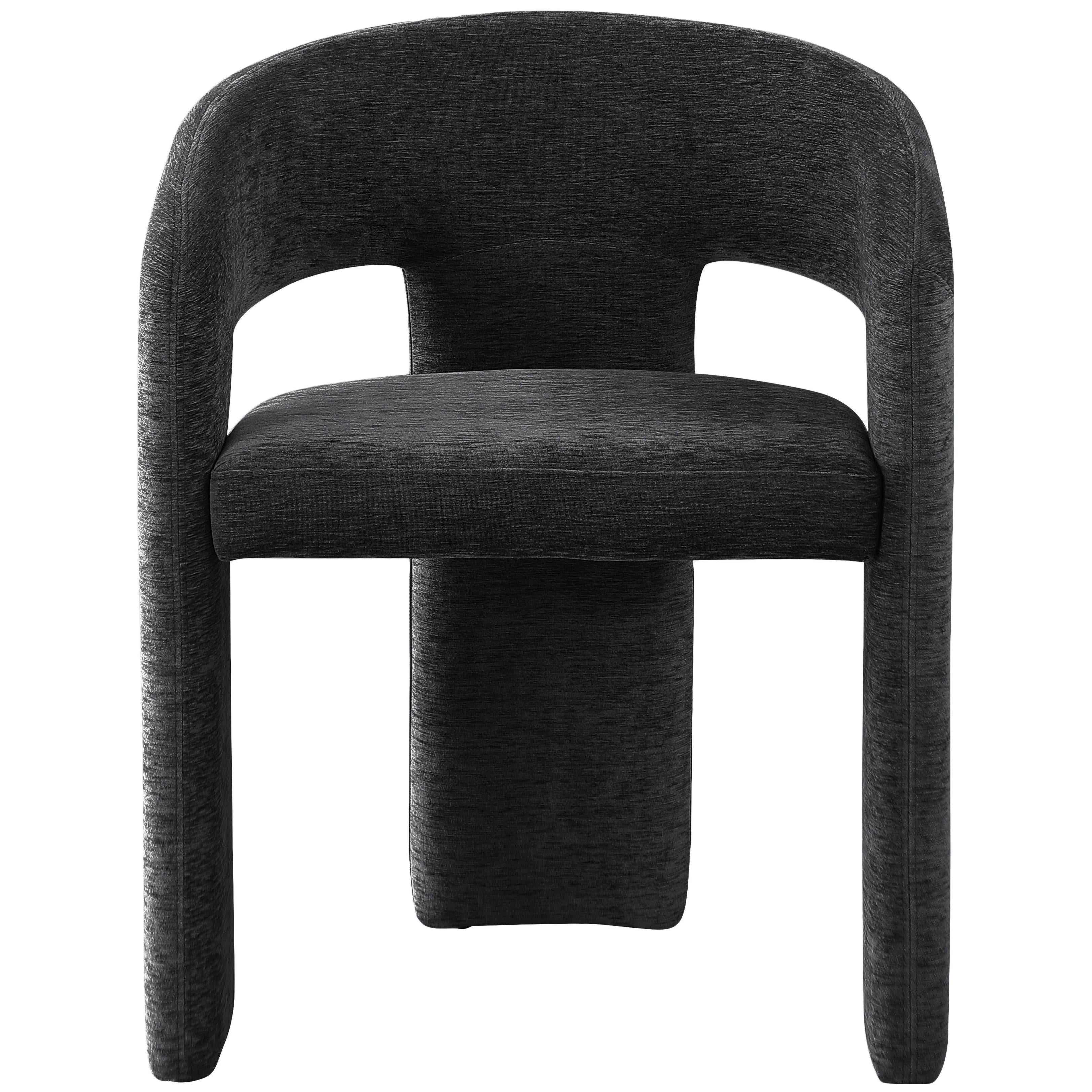 Meridian Rendition Black Plush Fabric Dining Chair