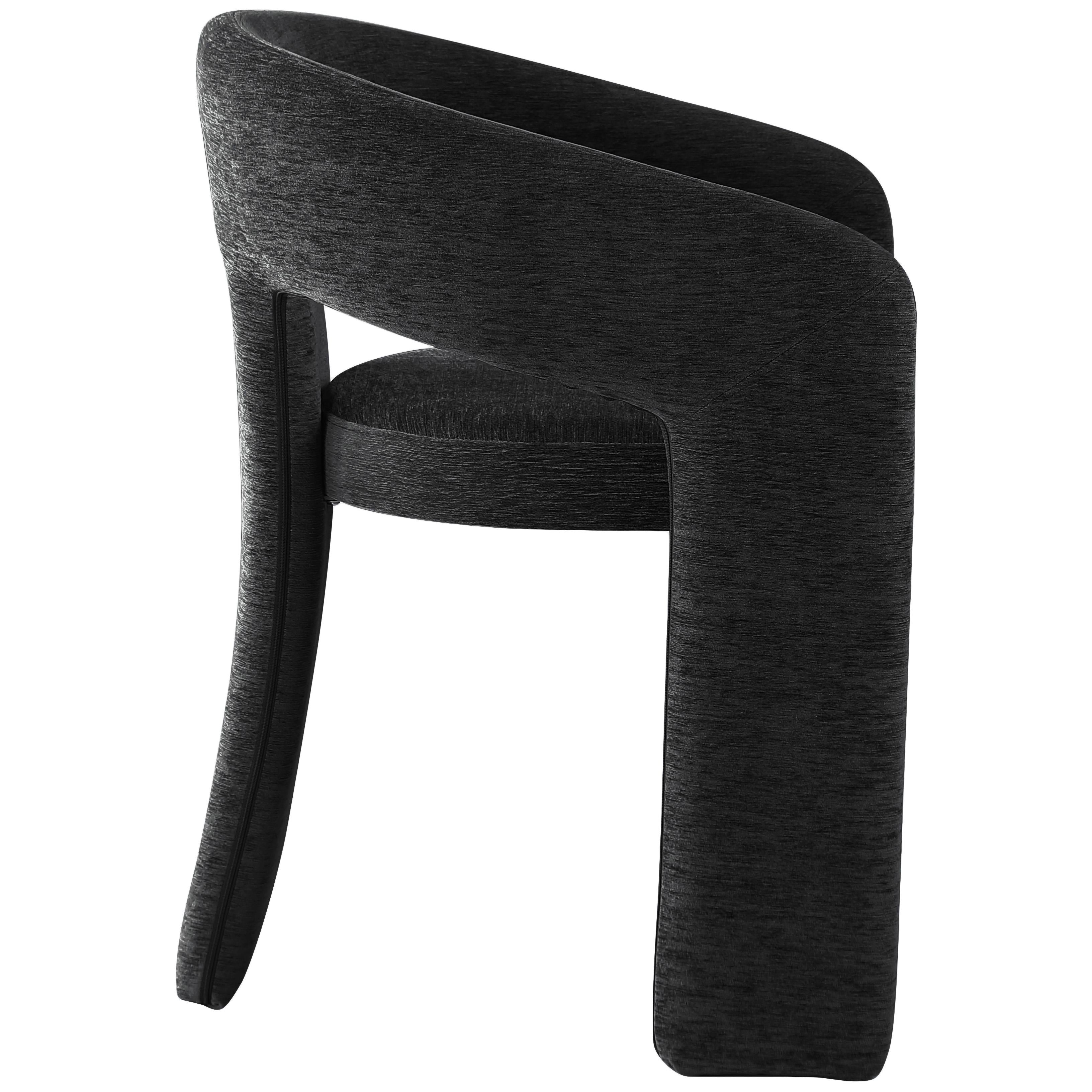 Meridian Rendition Black Plush Fabric Dining Chair