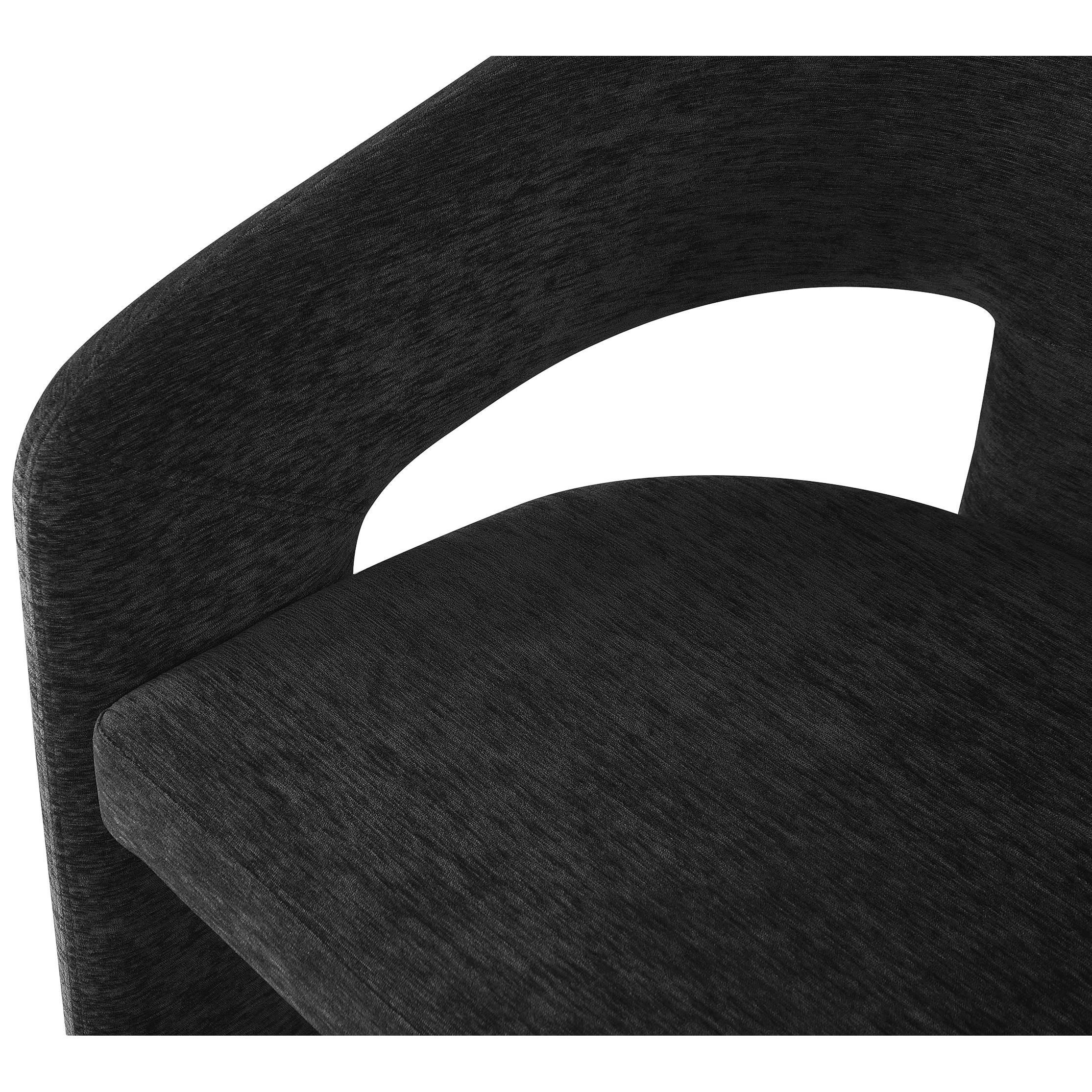 Meridian Rendition Black Plush Fabric Dining Chair